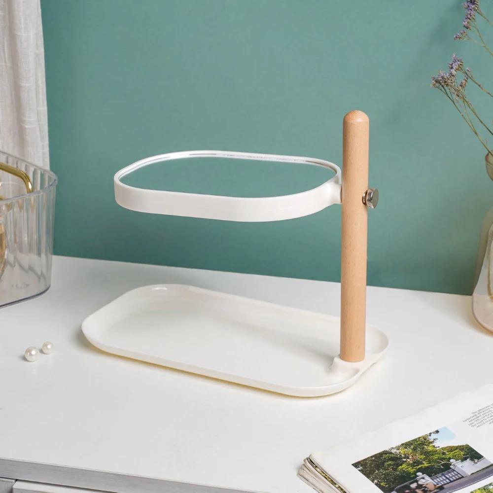 Scandinavian Two Sided Mirror With Adjustable Stand Tray White - Image 3