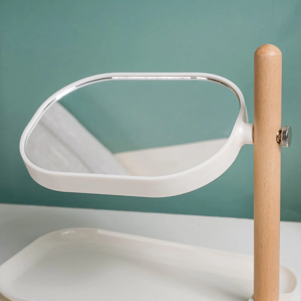 Scandinavian Two Sided Mirror With Adjustable Stand Tray White - Image 5