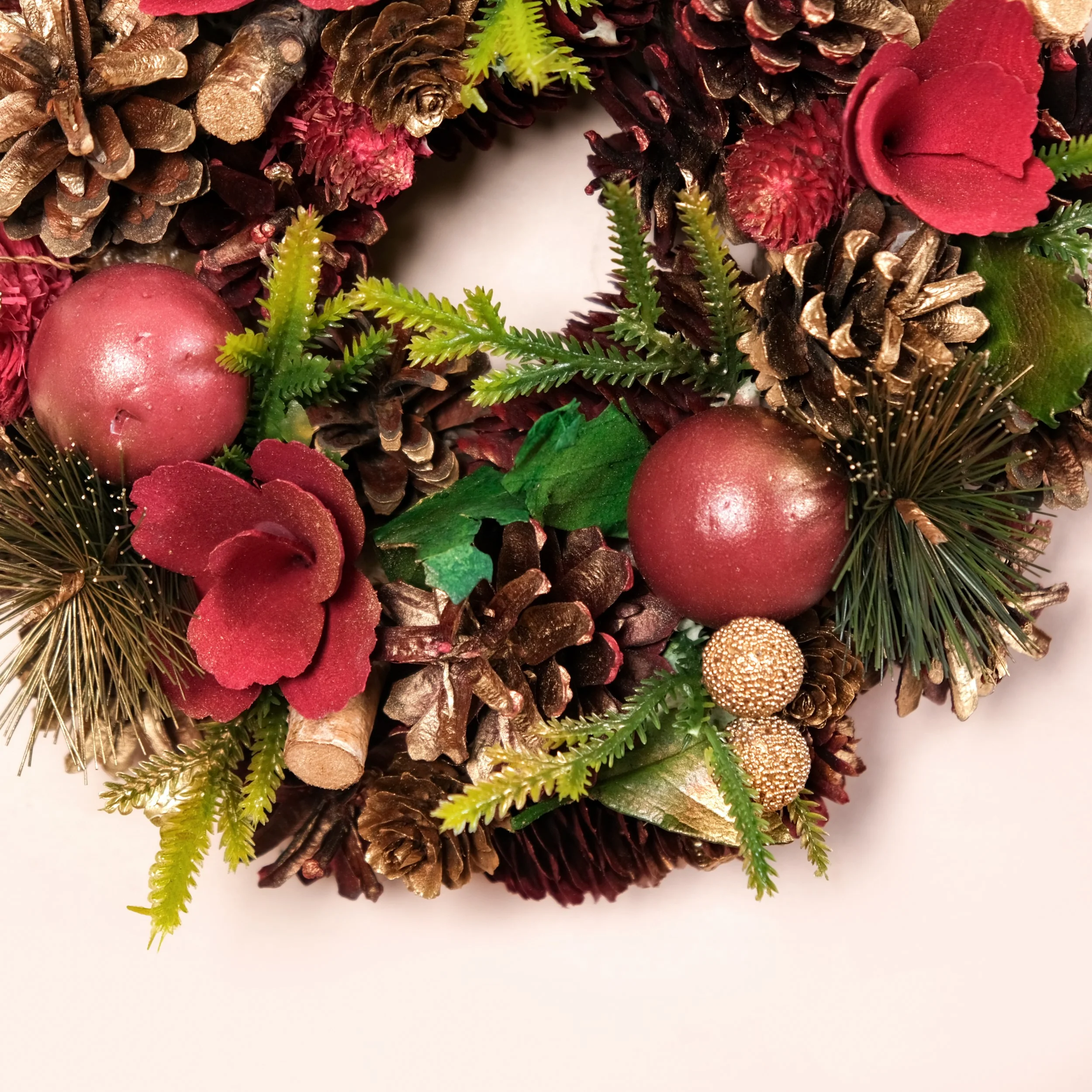 Scarlet Winter Wreath For Seasonal Wall Decor - Image 3