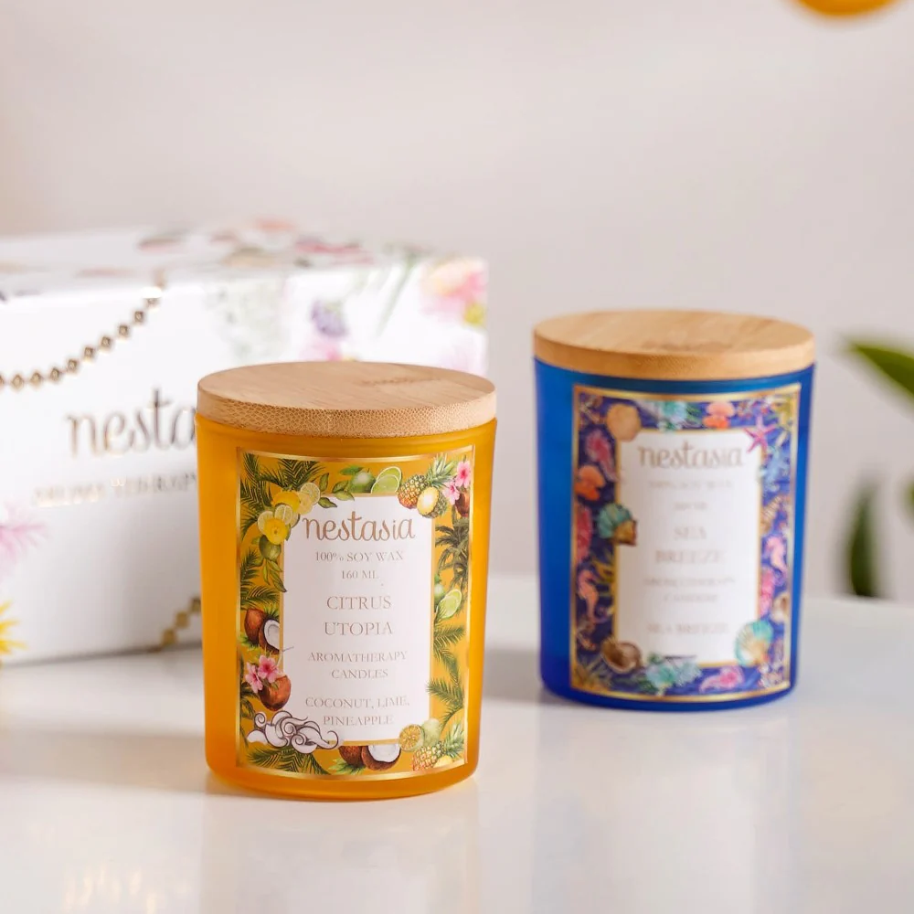 Sea Breeze & Citrus Wonder Fragrant Candles Set Of 2 - Image 4