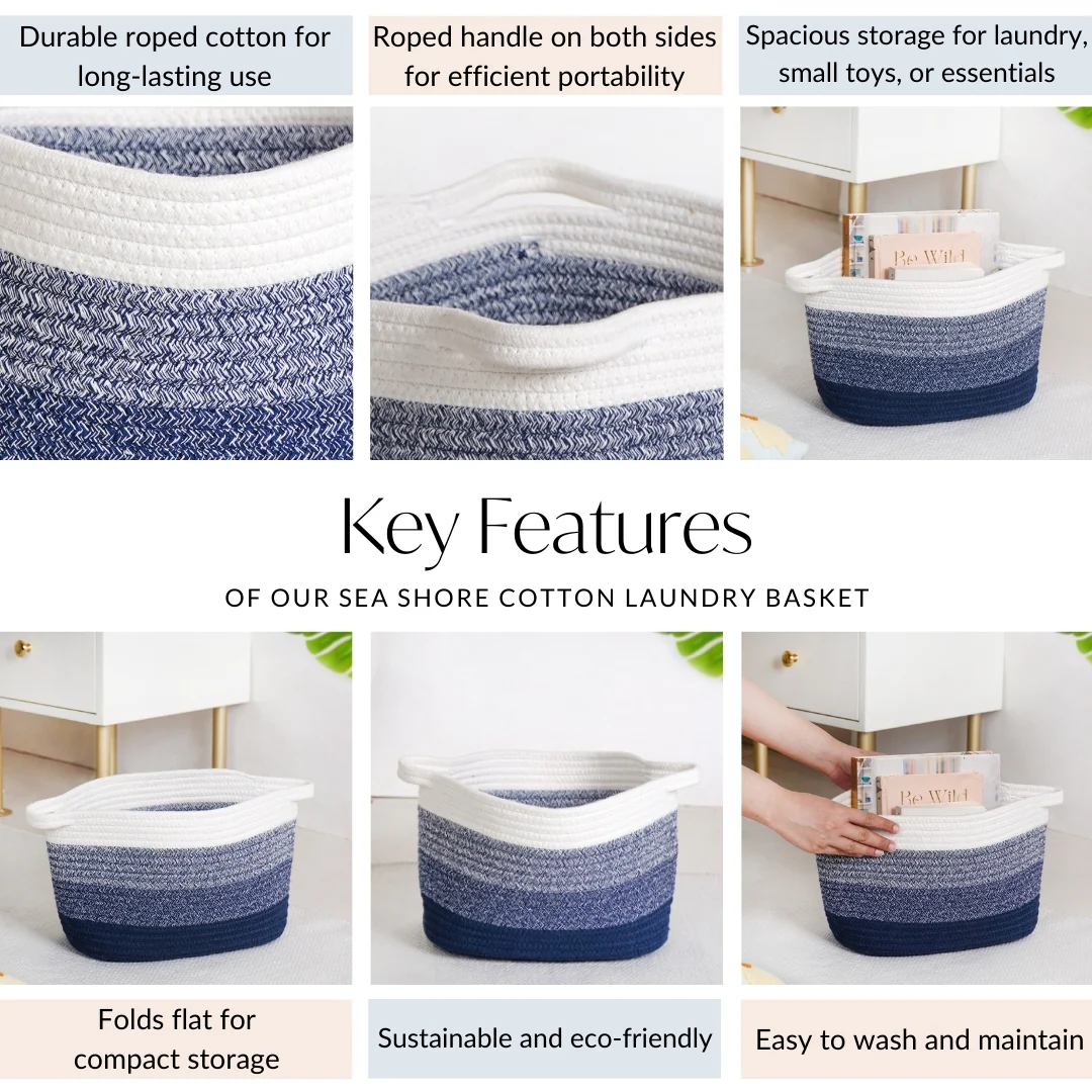 Sea Shore Laundry Basket 20cm - Image 5