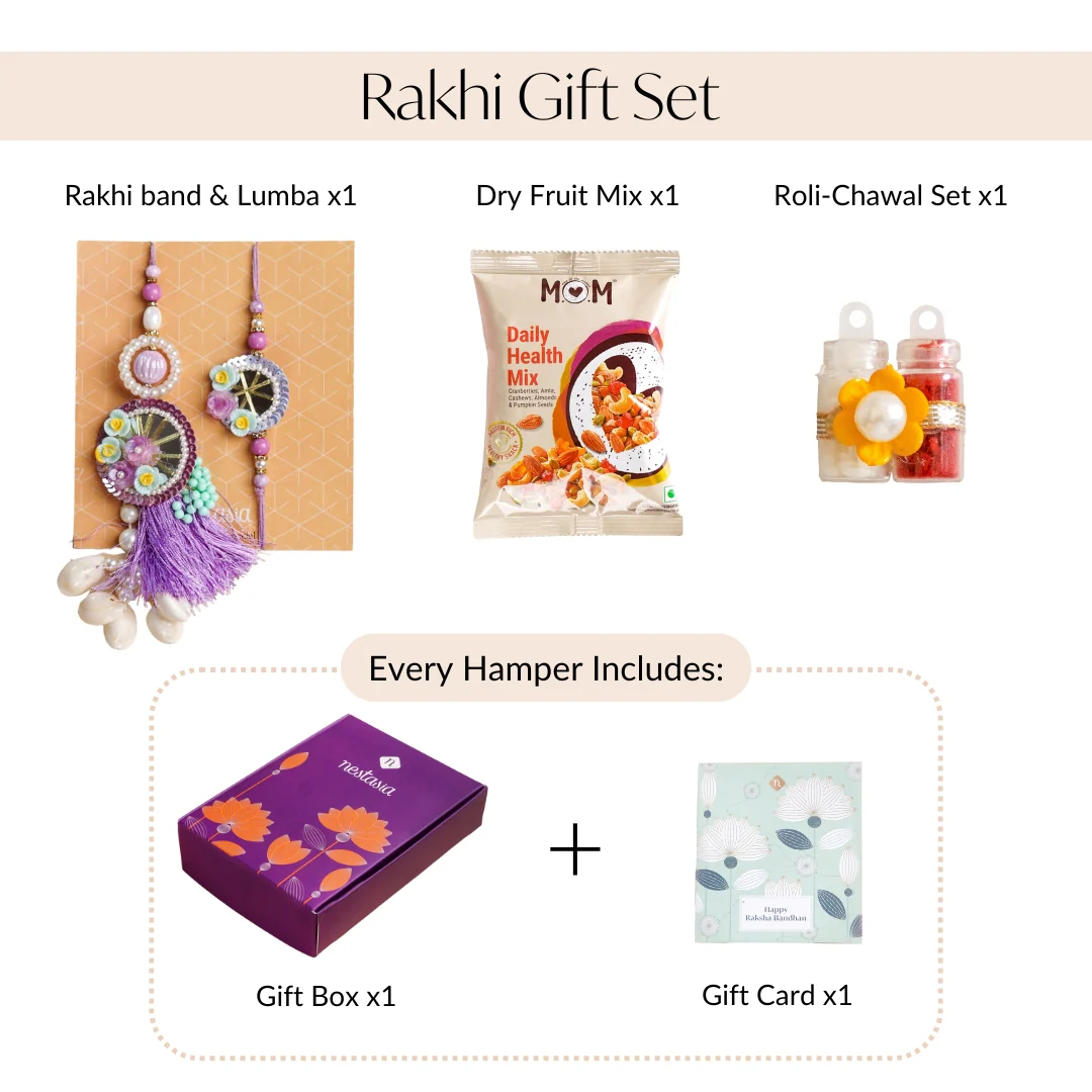 Seashell Lumba Rakhi Set For Couples - Image 4