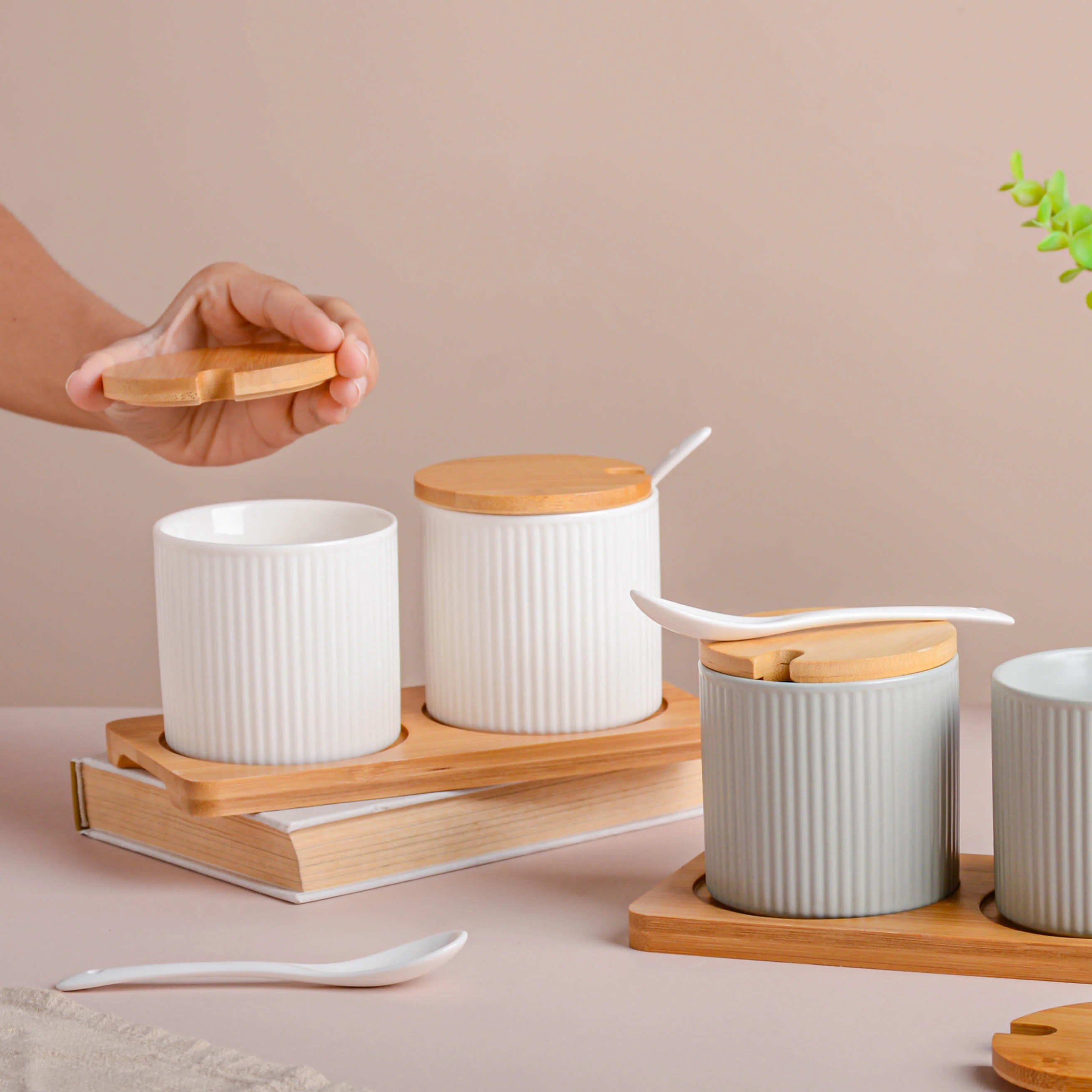 Seasoning Jar Set of 2 with Tray - Image 9