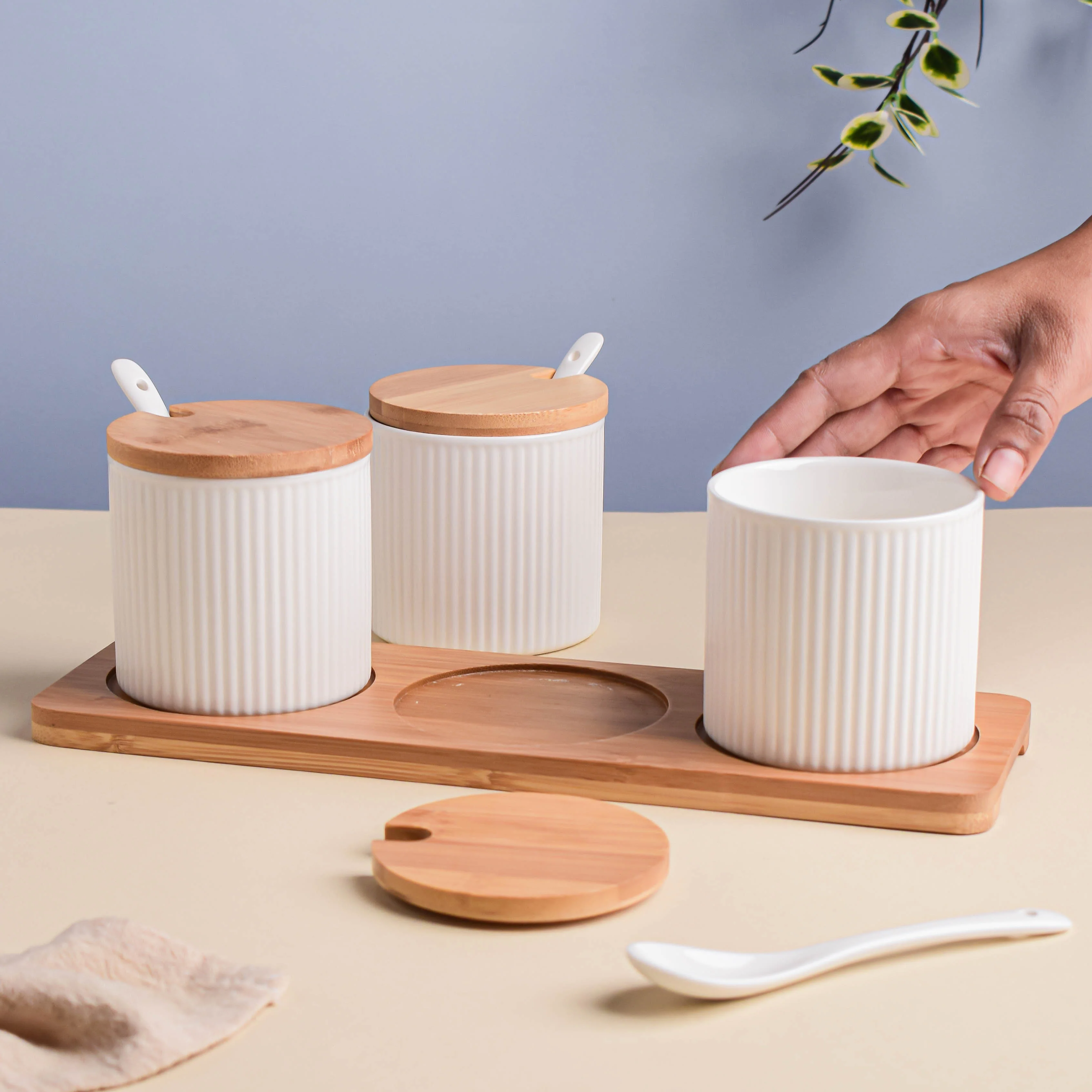 Seasoning Jar Set of 3 with Tray - Image 6