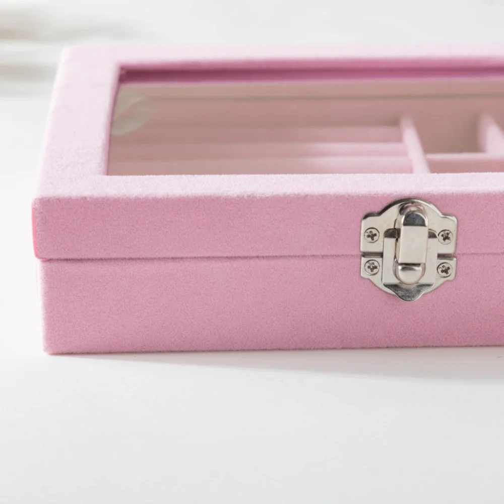 Sectioned Jewellery Box Pink - Image 3