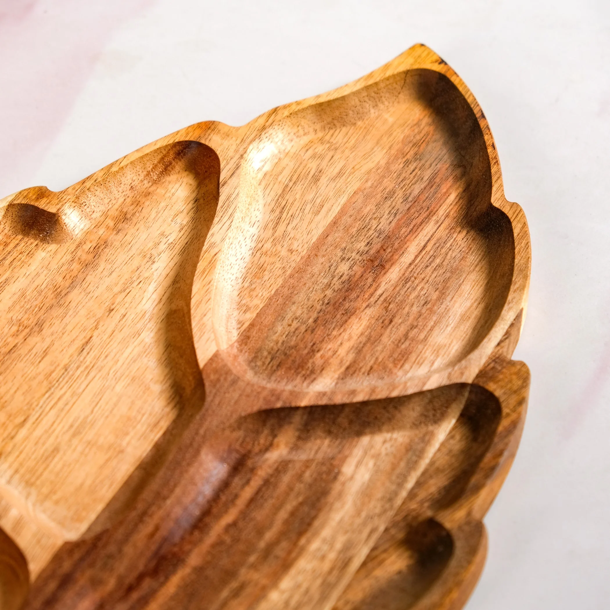 Sectioned Leaf Snack Platter Acacia Wood 12 Inch - Image 6