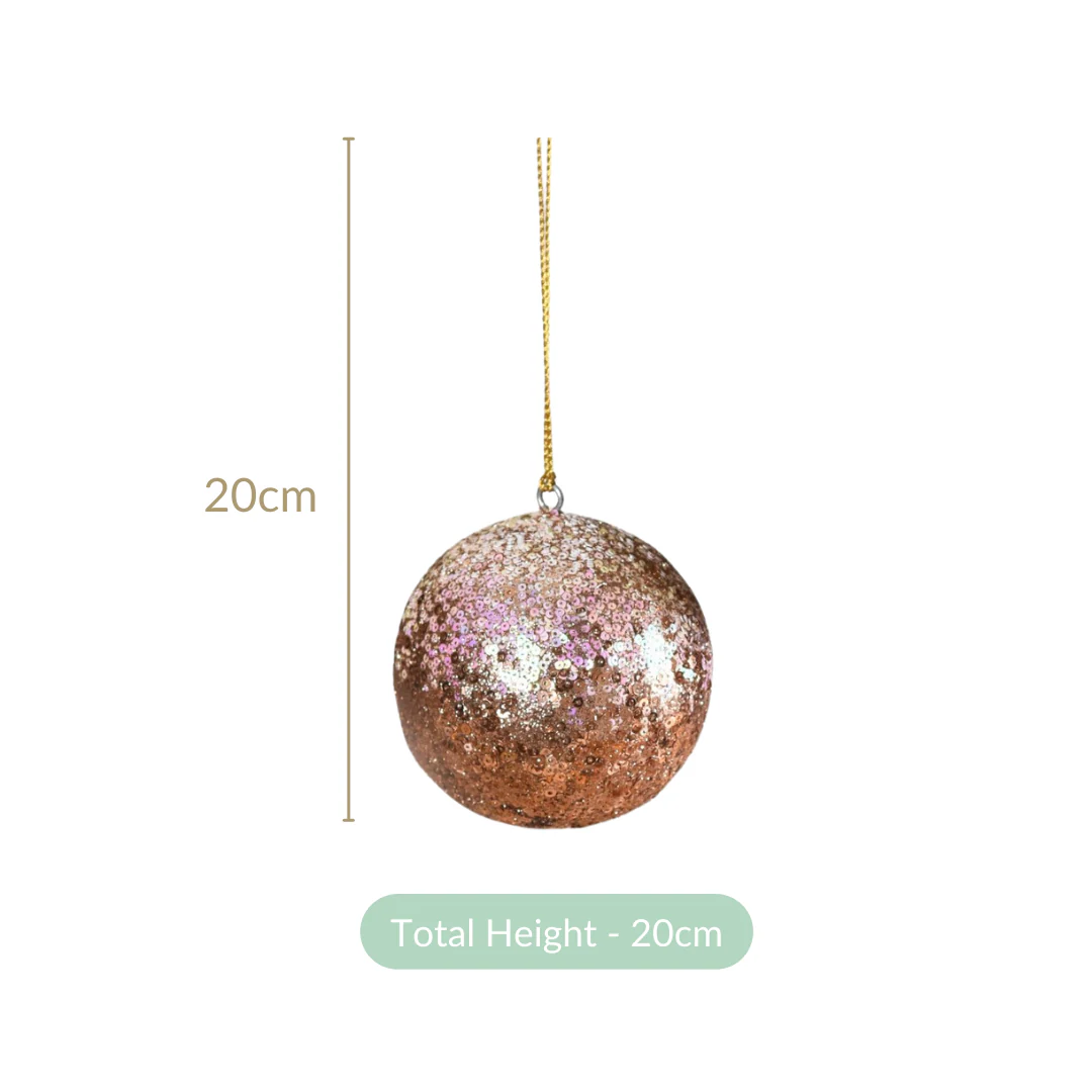 Sequin Baubles For Christmas Tree Decoration Set of 2 - Image 6