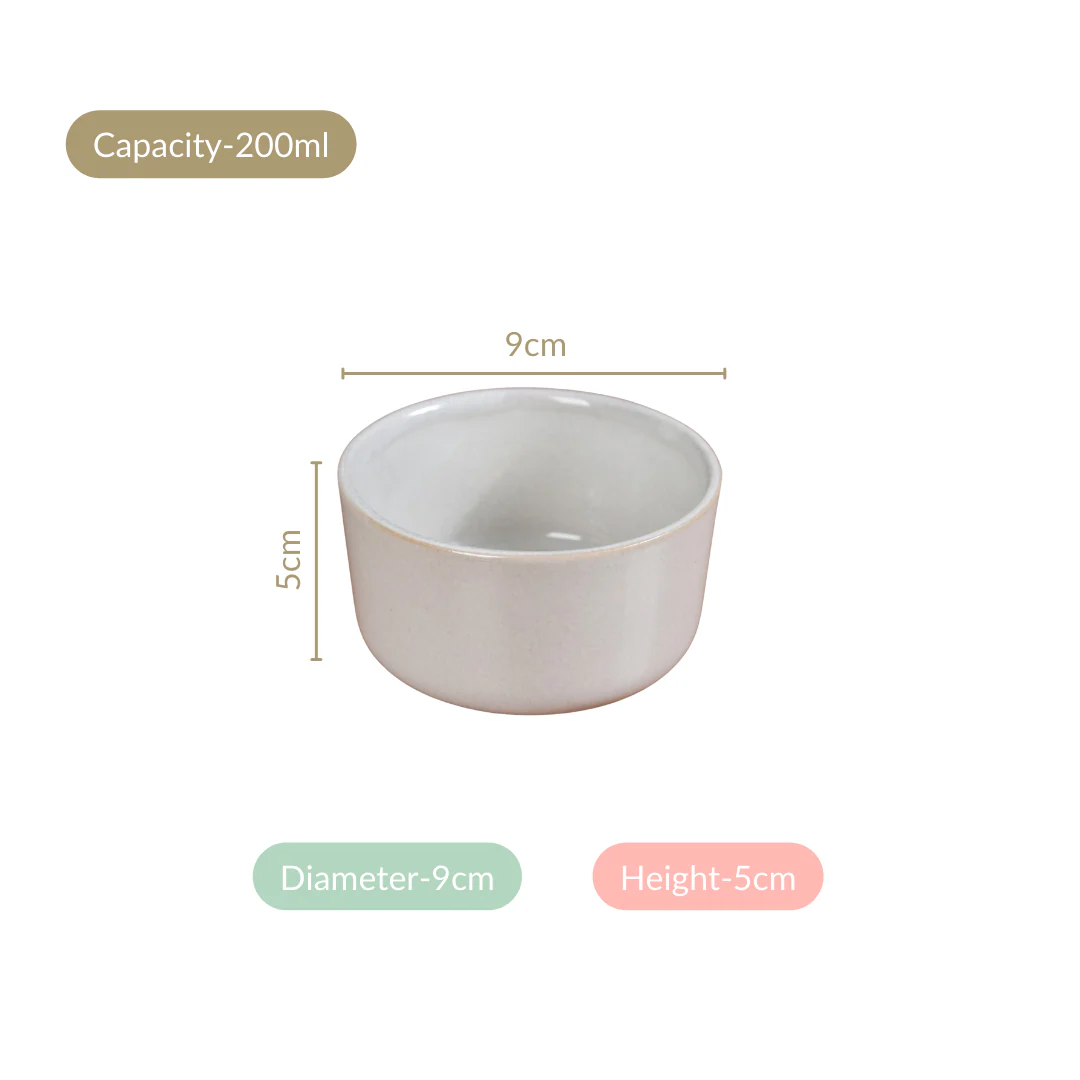 Sera Ceramic Small Bowl Light Grey Set Of 6 200ml - Image 4