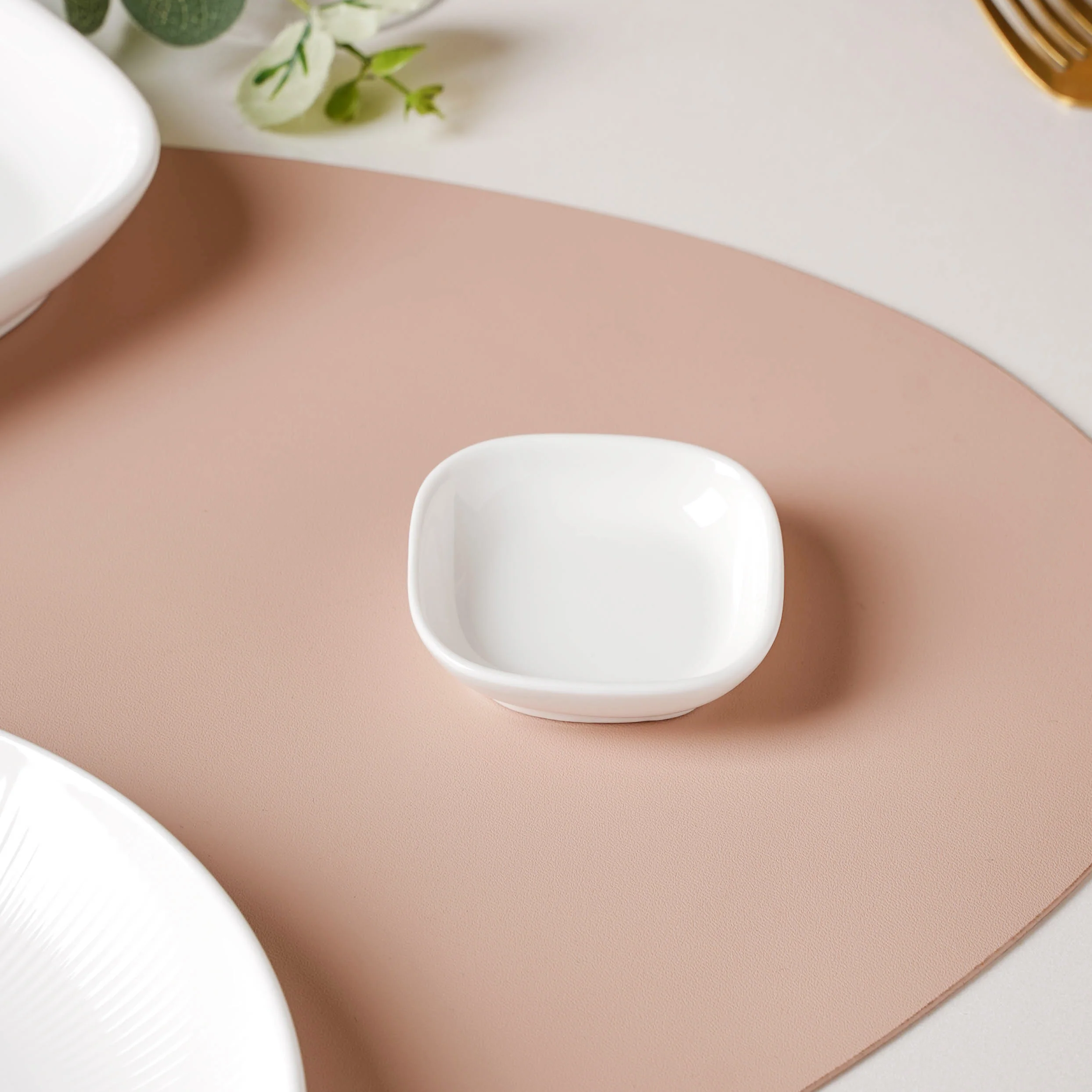 Serena Lily White Ceramic Square Dip Dish 10 ml - Image 3