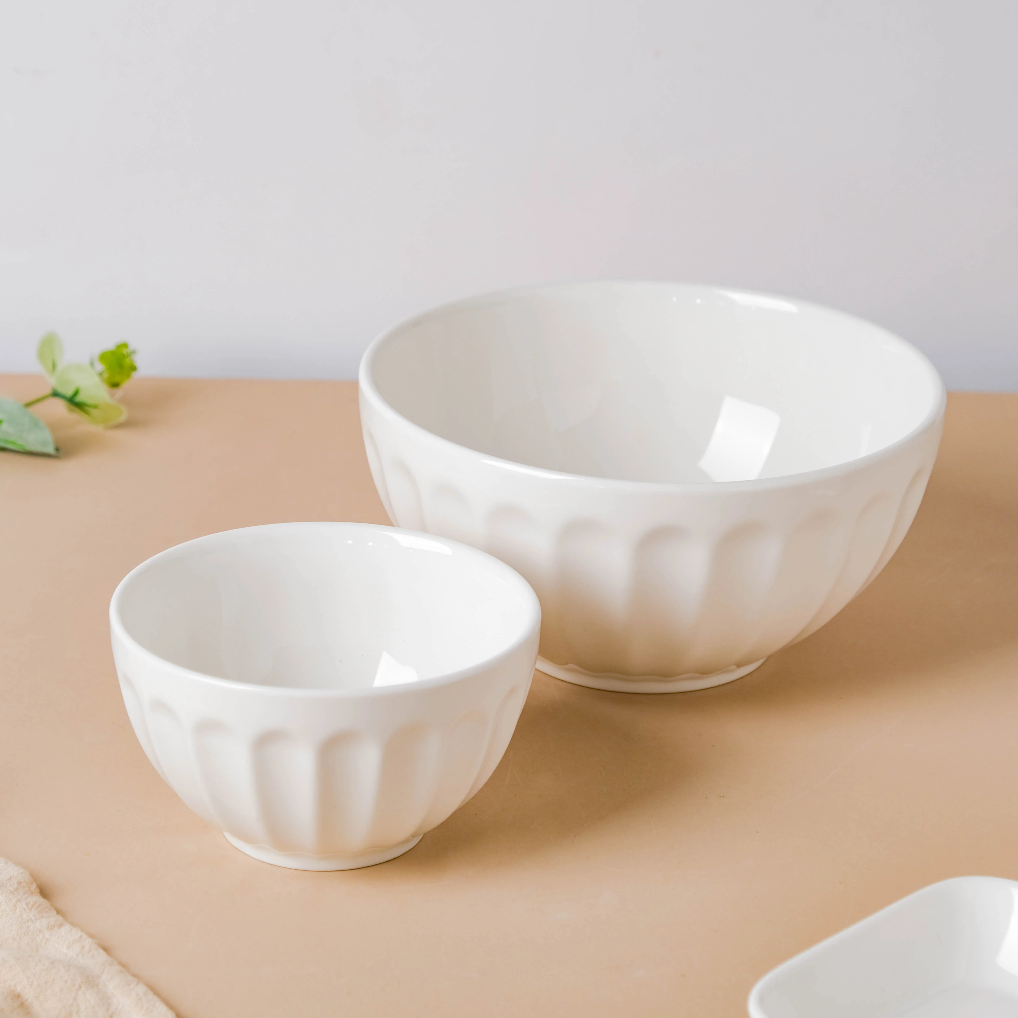 Serena Pearly White Ribbed Serving Bowl 6.5 Inch 900 ml - Image 7