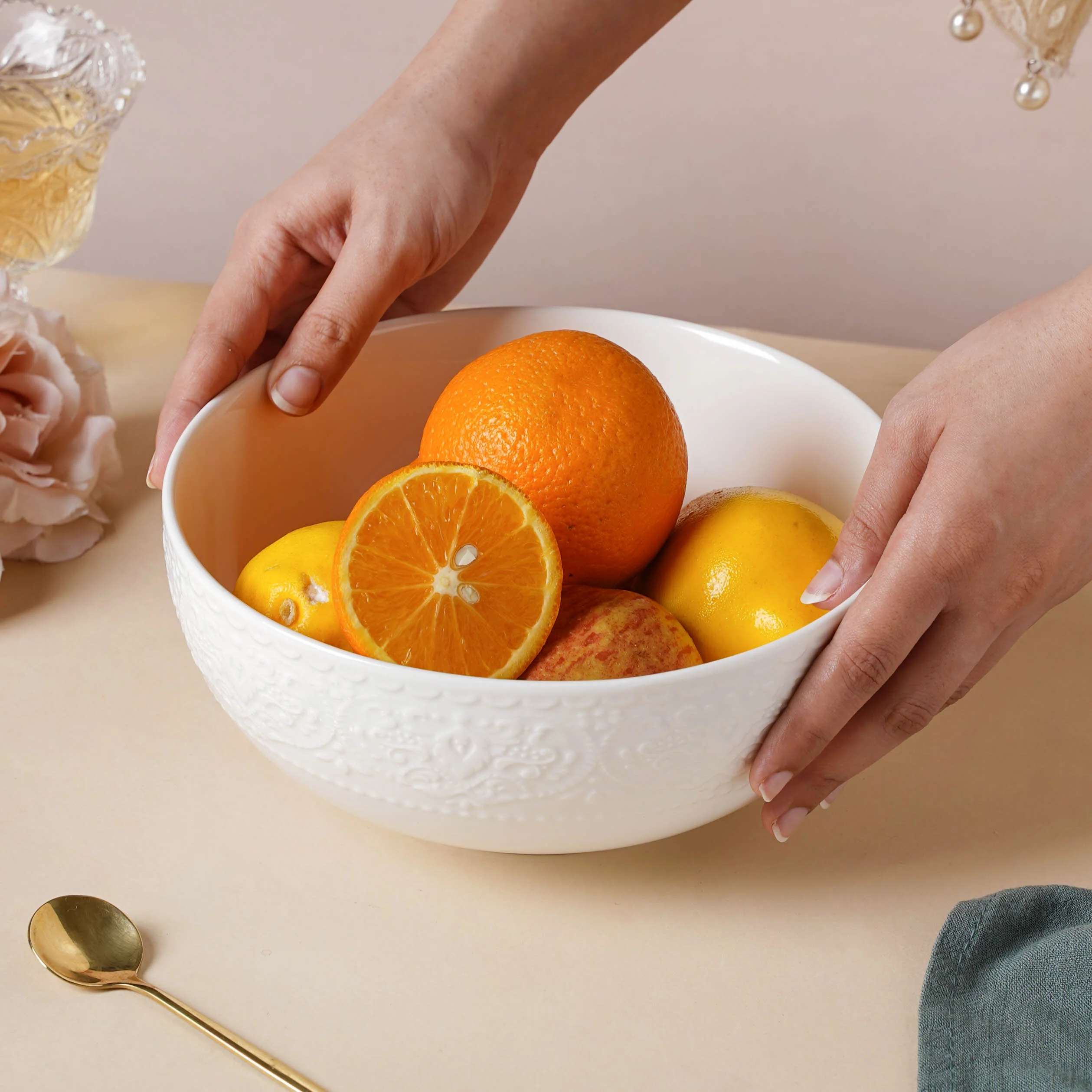 Serena Pearly White Serving Bowl 8 Inch 1500 ml - Image 3