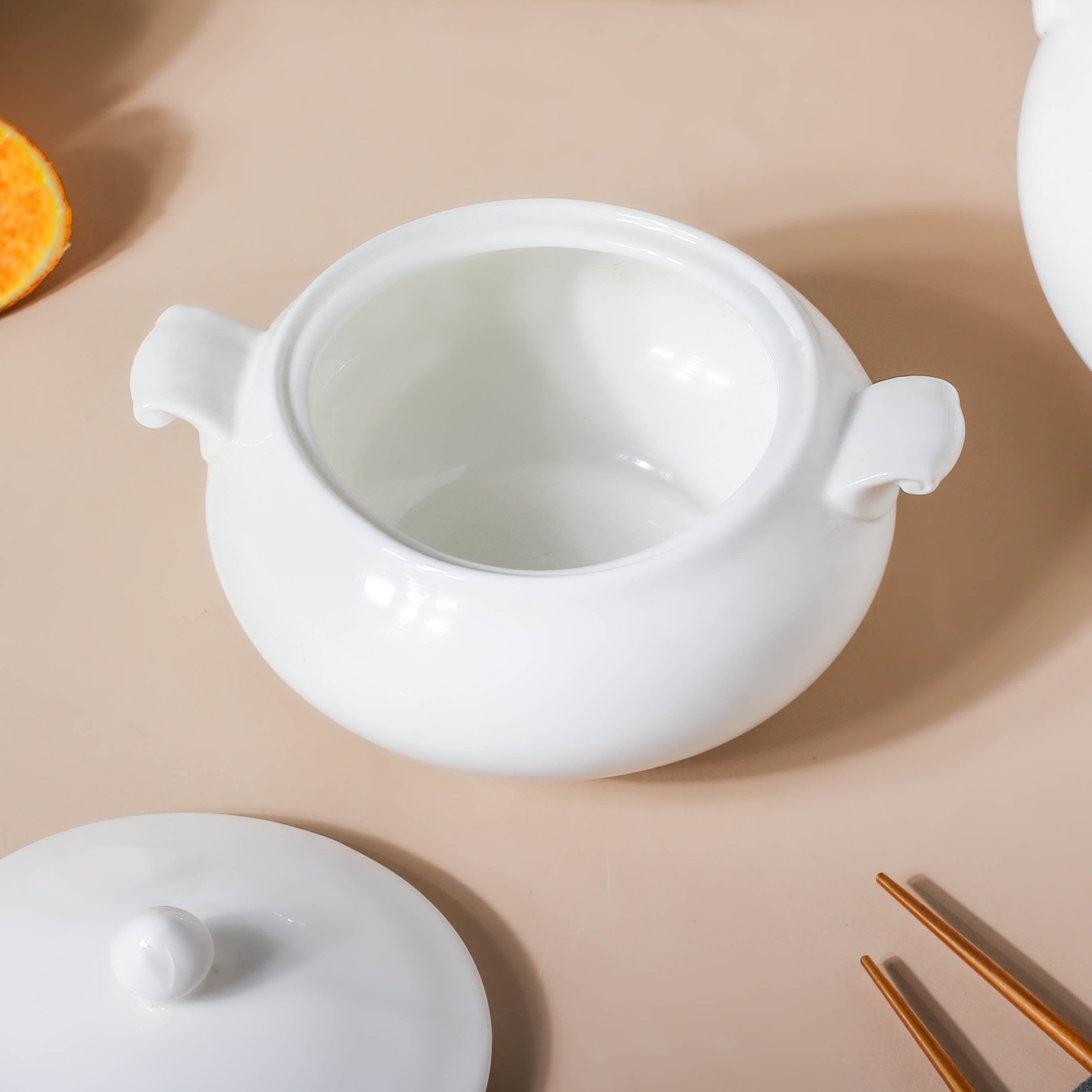 Serena Pearly White Serving Bowl With Lid Small 1 L - Image 6