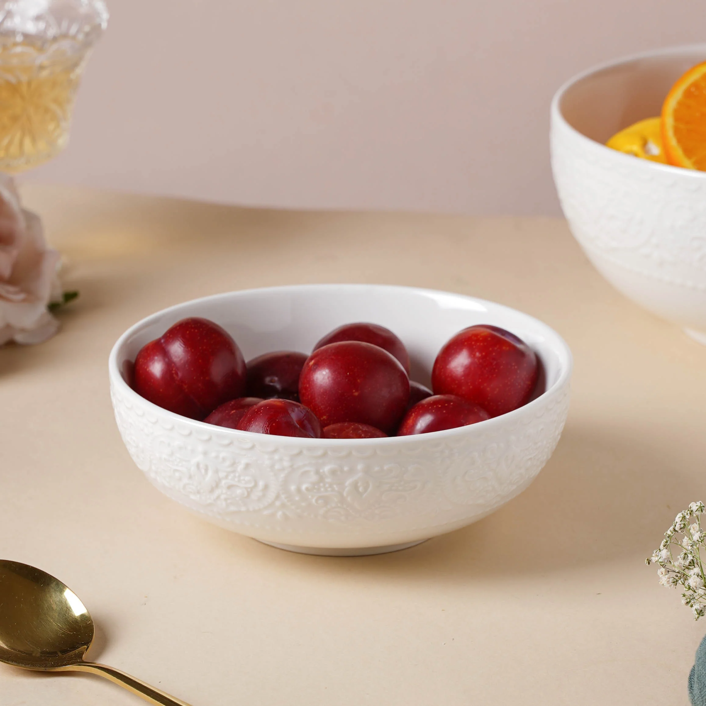 Serena Pearly White Snack Bowl 6 Inch 500 ml