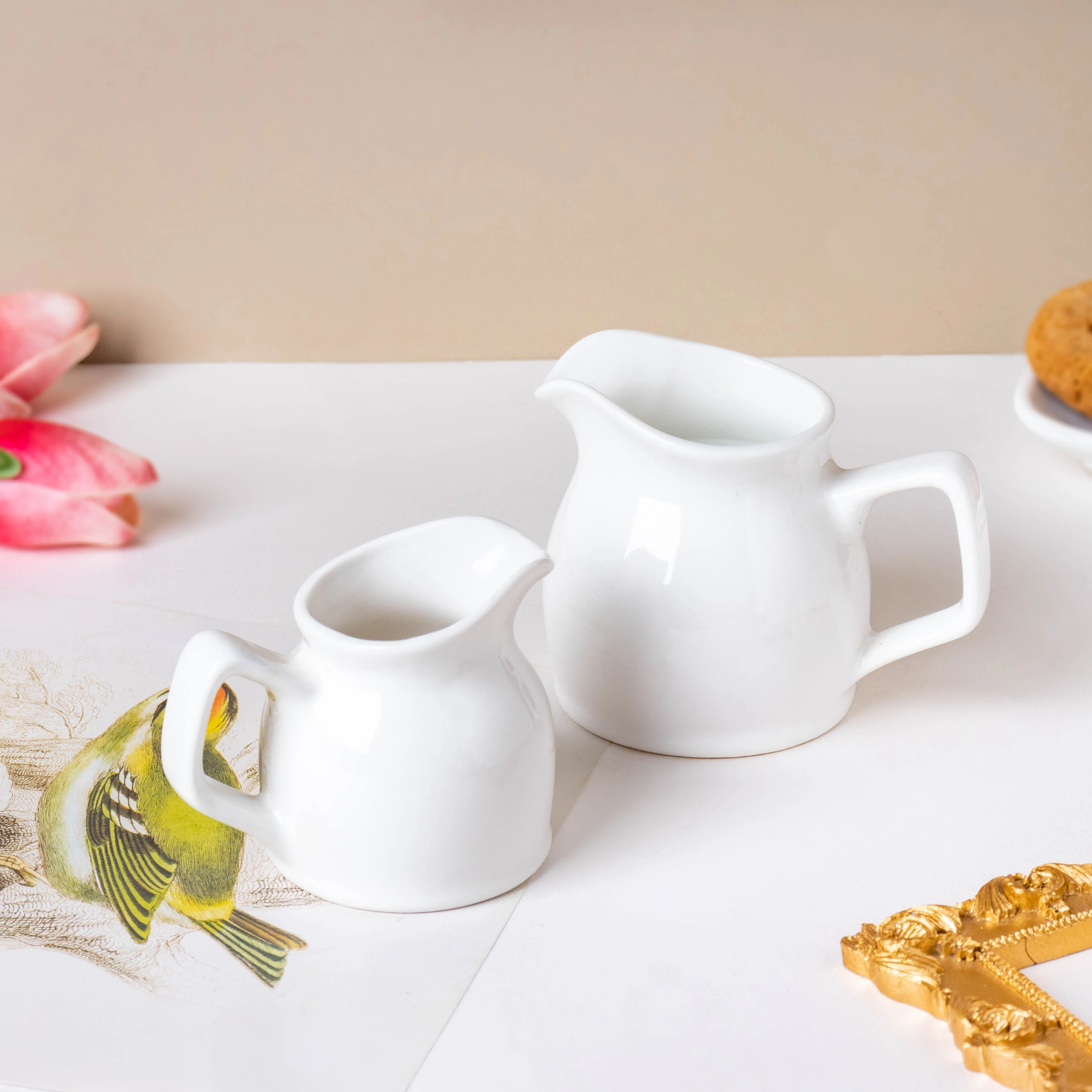 Serena White Truffle Milk Pot With Handle Small 100 ml - Image 7