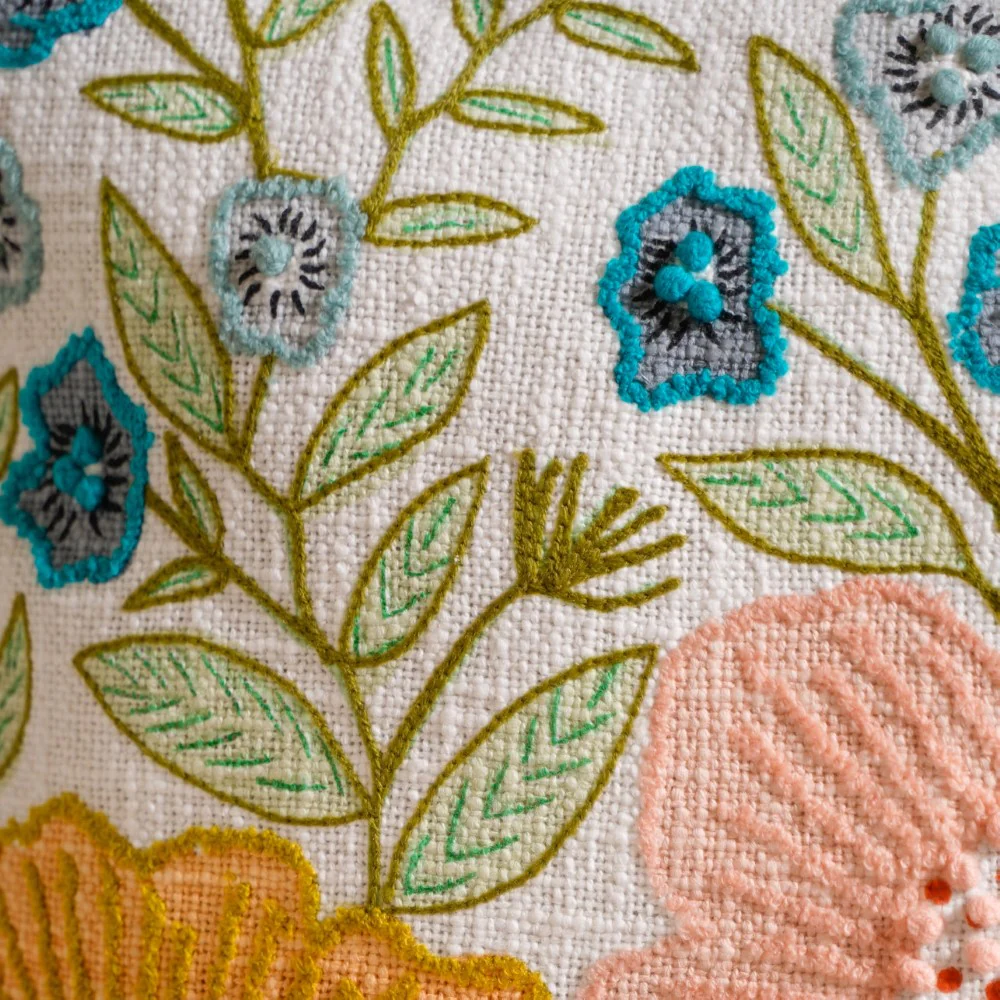 Embroidered Sofa Cushion Cover 16x16 Inch - Image 3