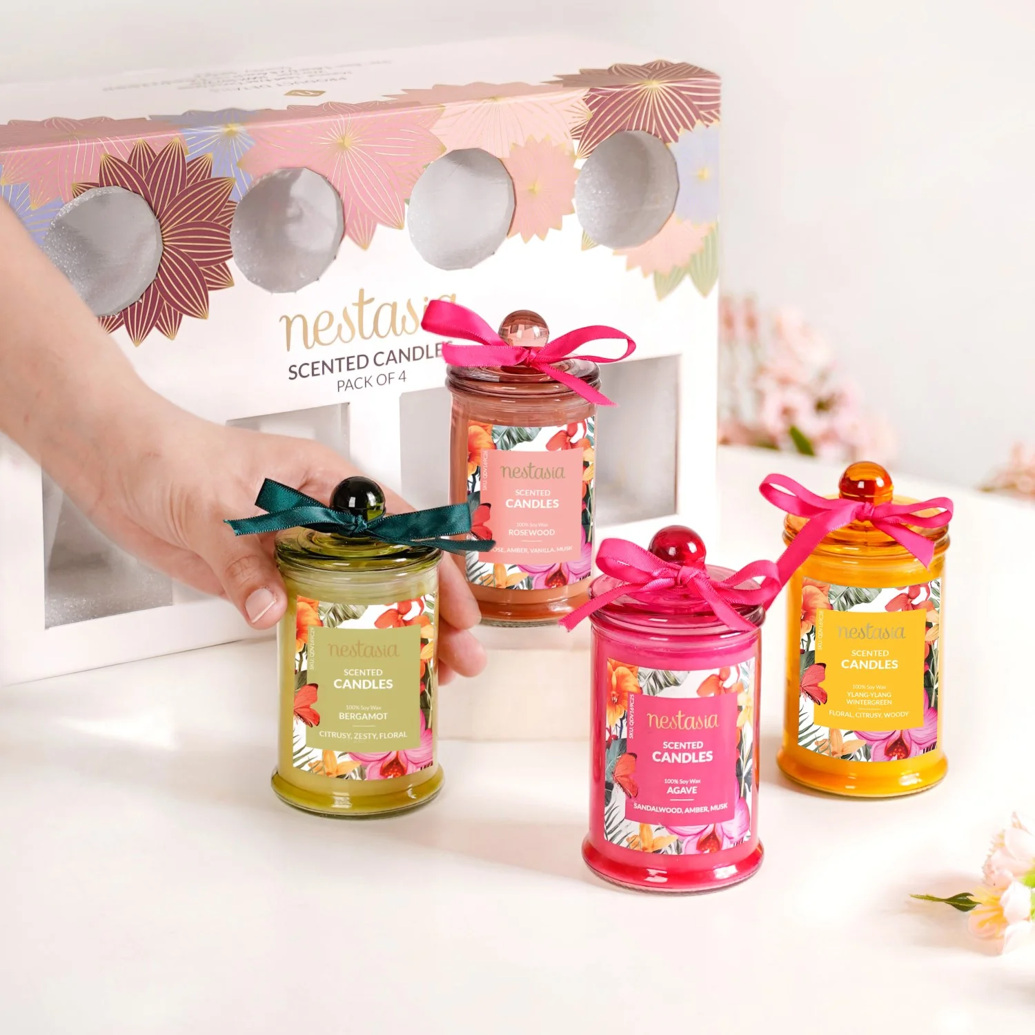 Serene Scents Fragrant Candle Gift Set Of 4 - Image 3