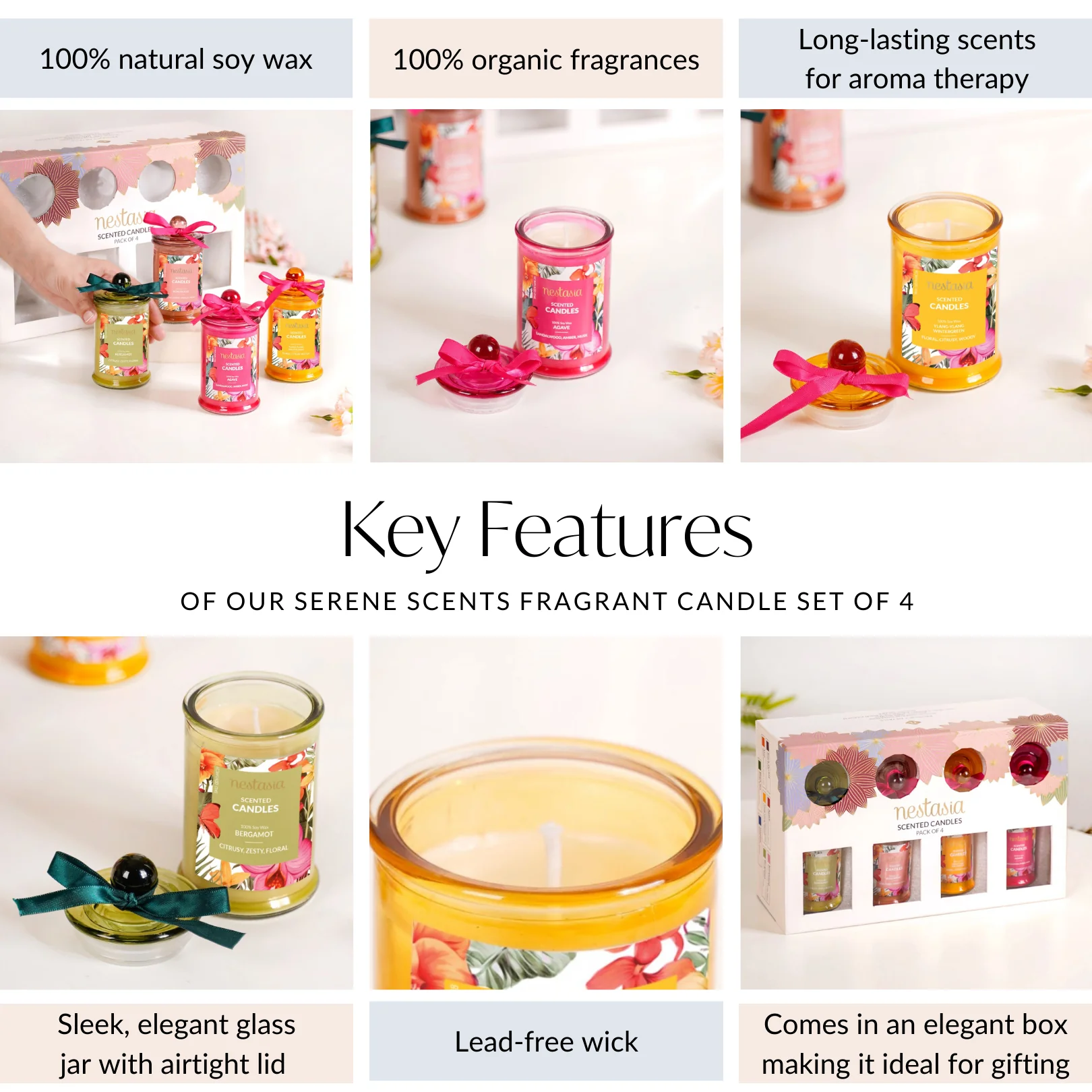 Serene Scents Fragrant Candle Gift Set Of 4 - Image 5