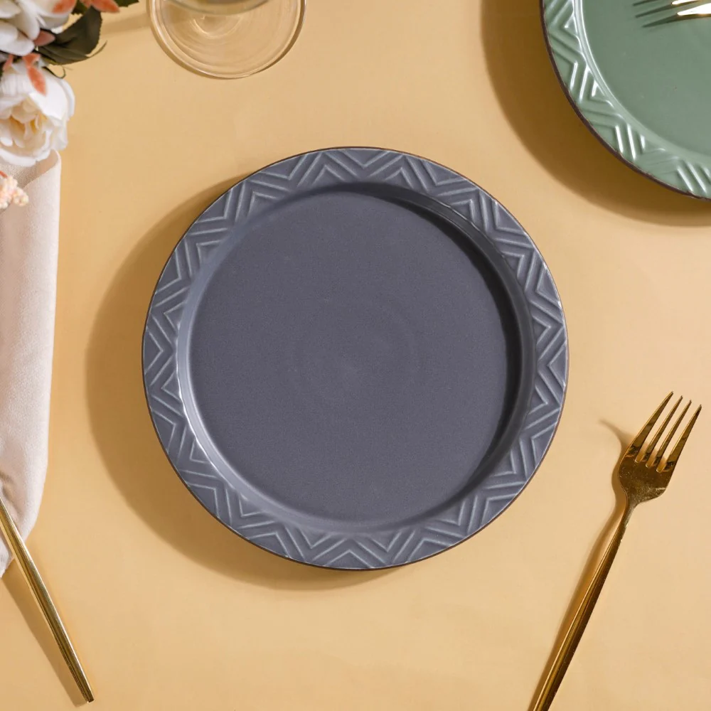 Serenity Snack Plate Grey 8 Inch - Image 4