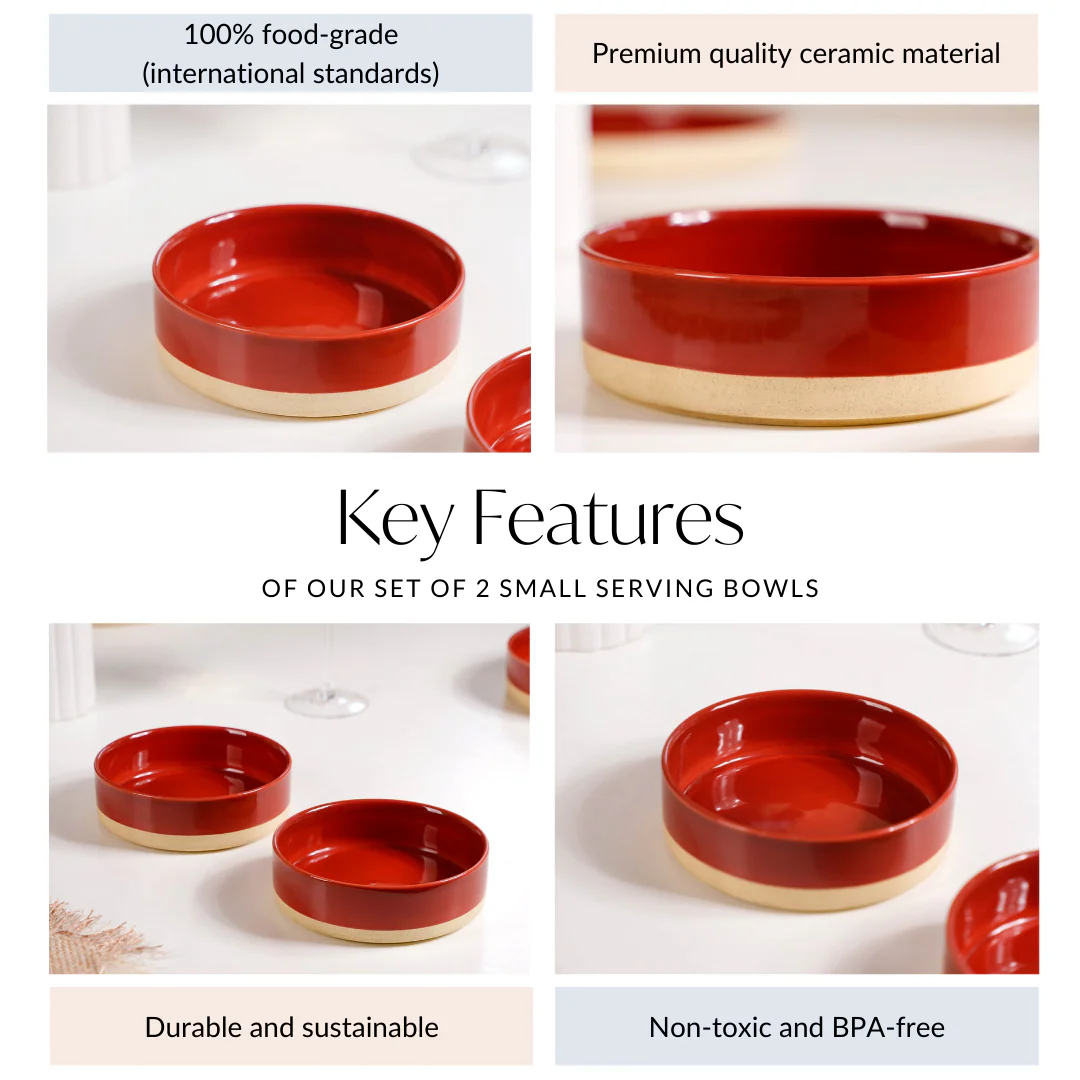 Serving Bowls Amber Clay Set Of 2 Small 500ml - Image 3