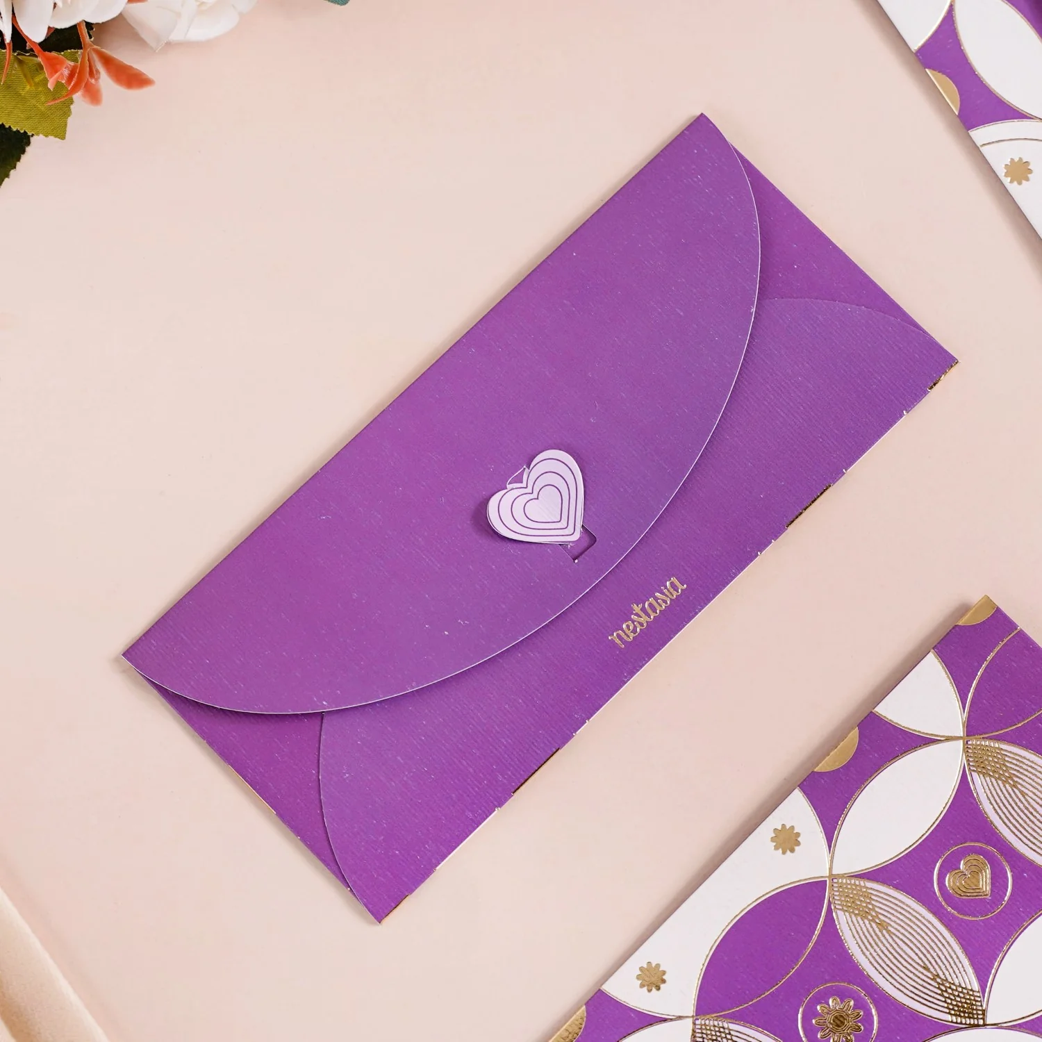 Set Of 12 Luxury Gifting Envelope For Weddings And Birthdays Purple - Image 8