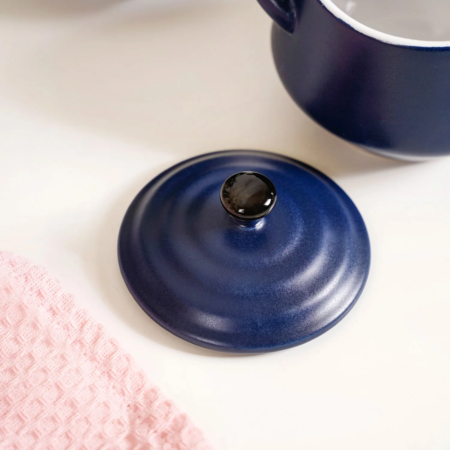 Set Of 2 Amara Ceramic Ramen Bowl Navy 450ml - Image 7