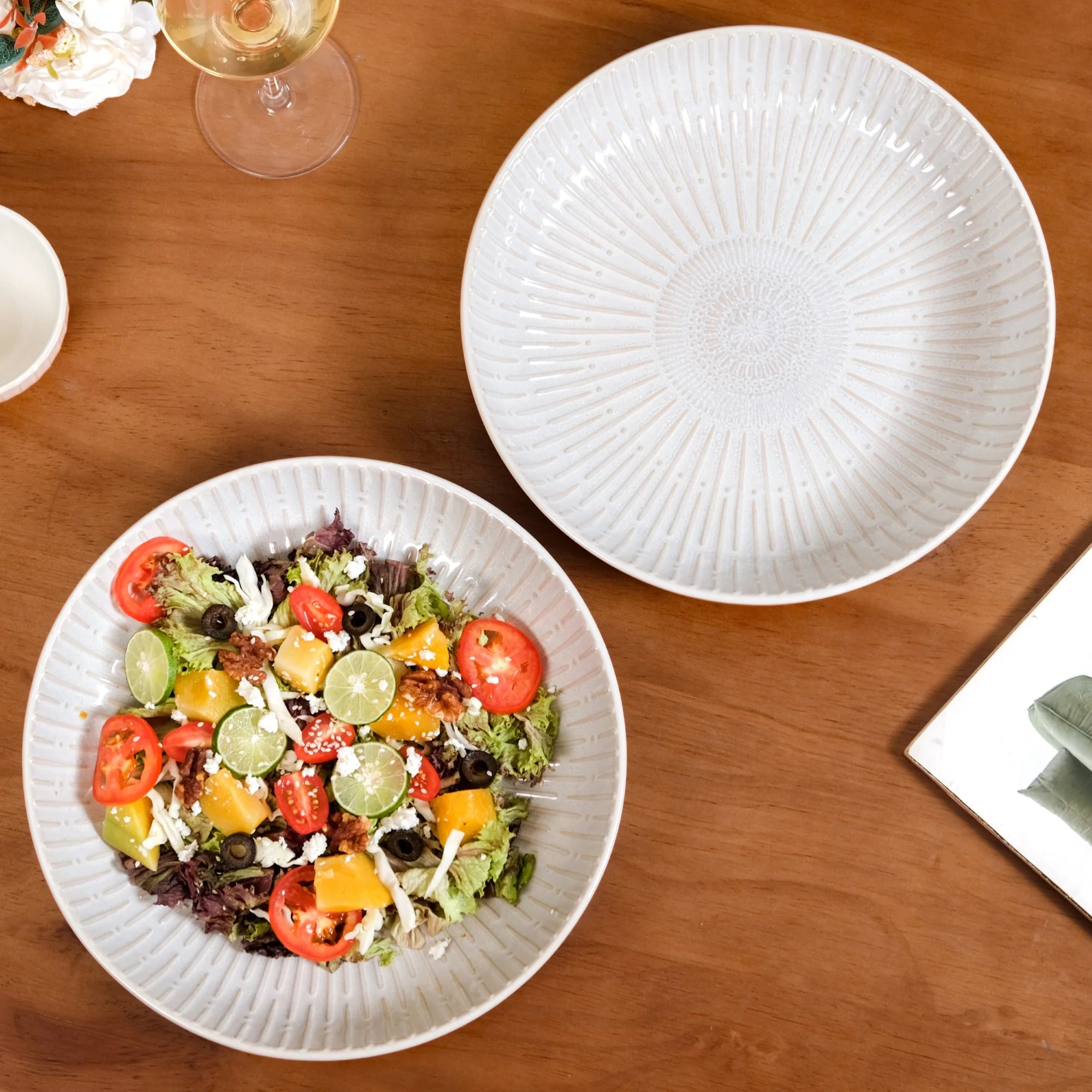 Set Of 2 Chic Ceramic Large Buddha Bowls 1800ml - Image 3