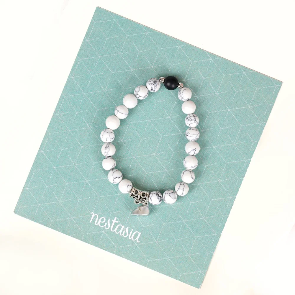 Set Of 2 Onyx Howlite Magnetic Stone Bracelet - Image 2