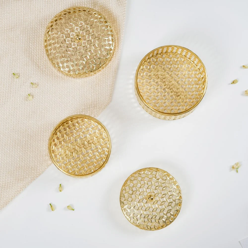 Set Of 2 Ornate Dry Fruit Box Gold - Image 15