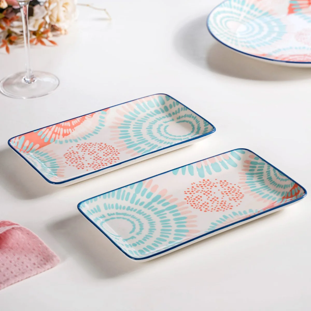 Set Of 2 Pastel Dream Snack Platters 8 Inch - Image 2