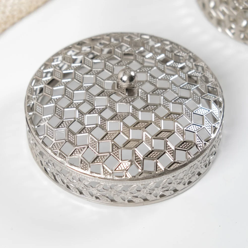 Set Of 2 Round Gift Box Silver - Image 12