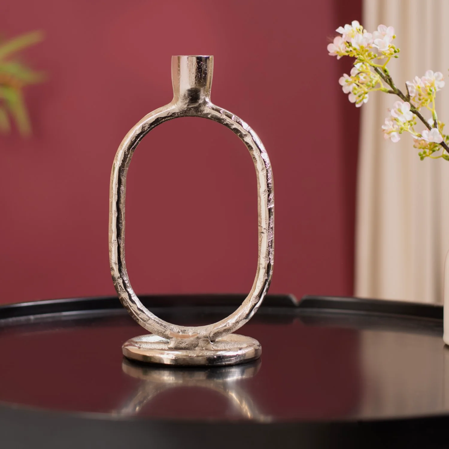 Set Of 2 Silver Modern Candle Stand - Image 7