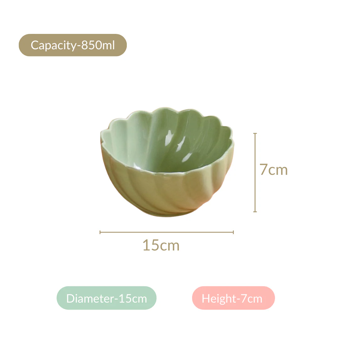 Set Of 2 Solid Ceramic Serving Bowls Lao Luxury 850ml - Image 6