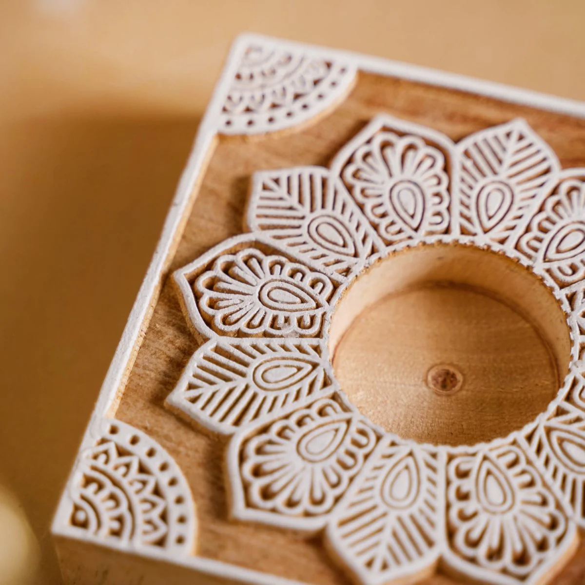 Set Of 2 Square Block Wooden Tea Light Holders - Image 5