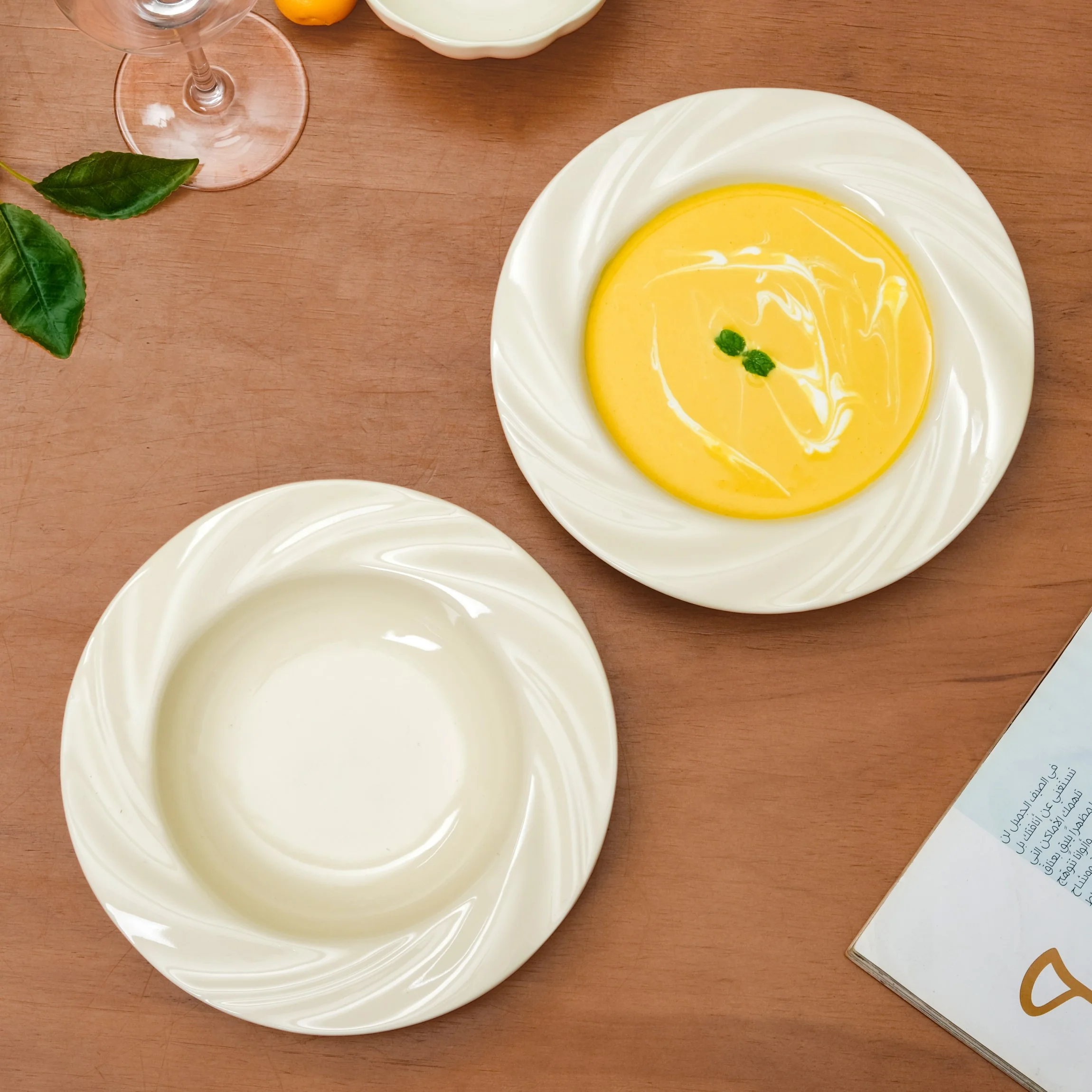 Set Of 2 Swirled Rim Pasta Plate 8 Inch - Image 6
