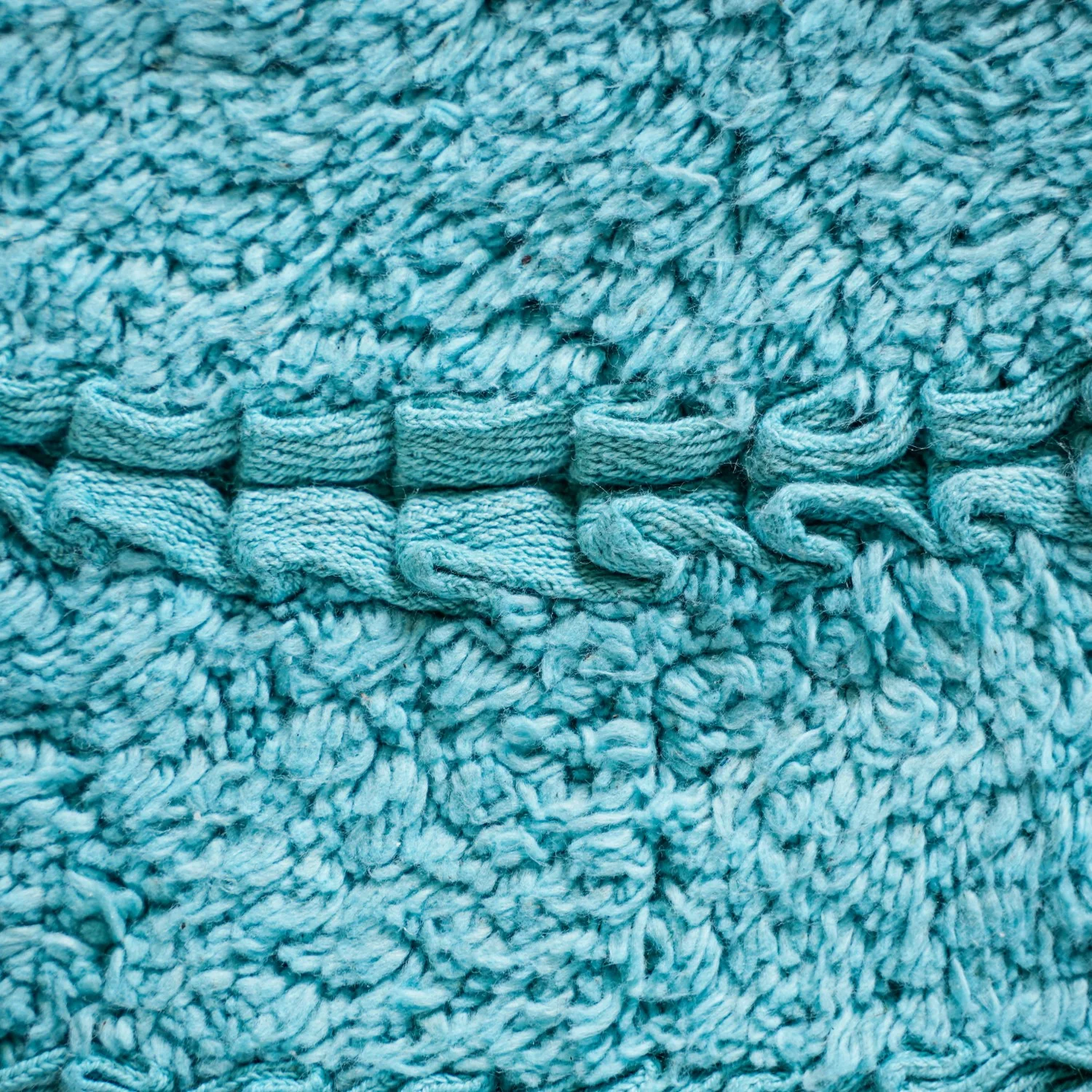 Set Of 2 Tufted Pure Cotton Door Mat Blue 24x16 Inch - Image 3