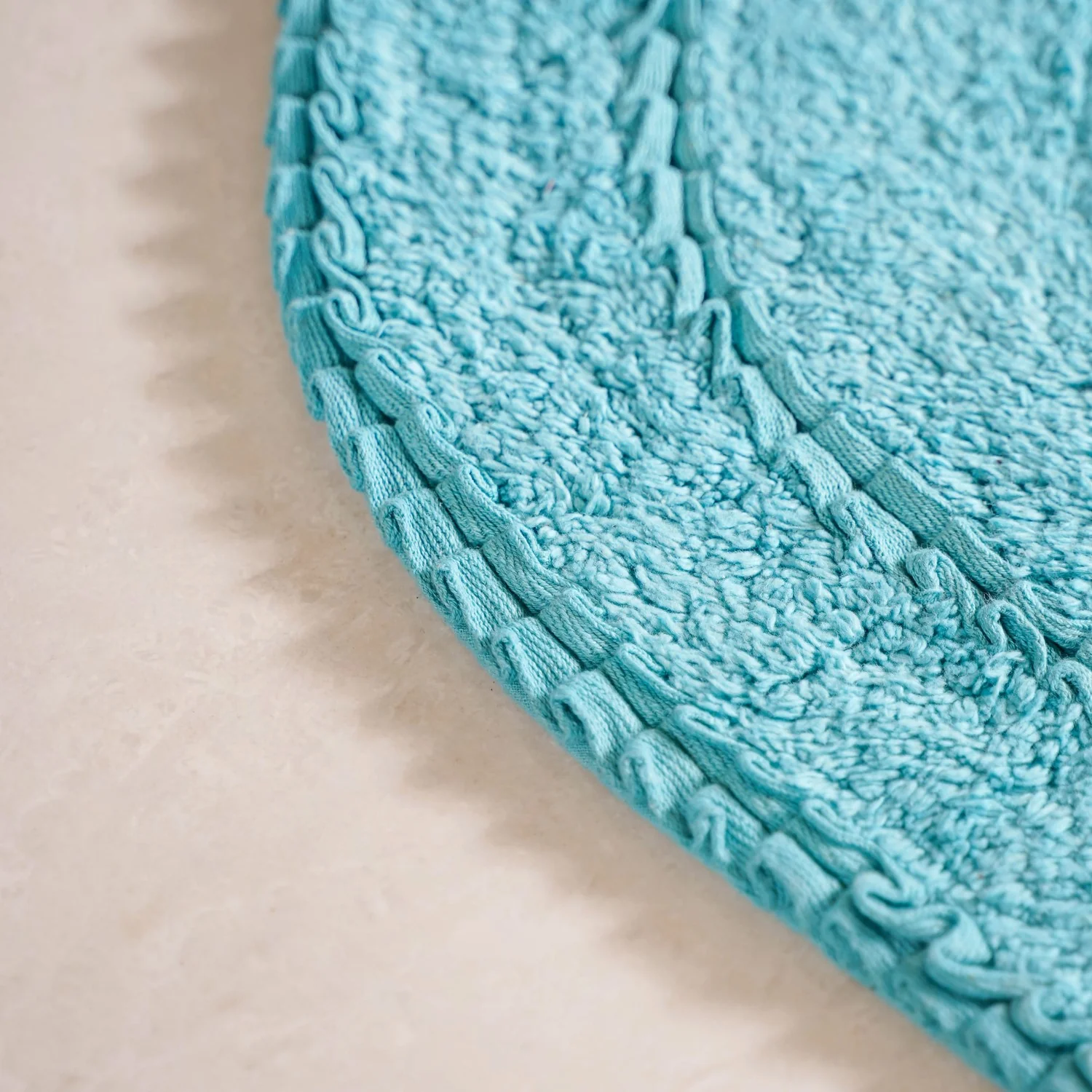 Set Of 2 Tufted Pure Cotton Door Mat Blue 24x16 Inch - Image 5