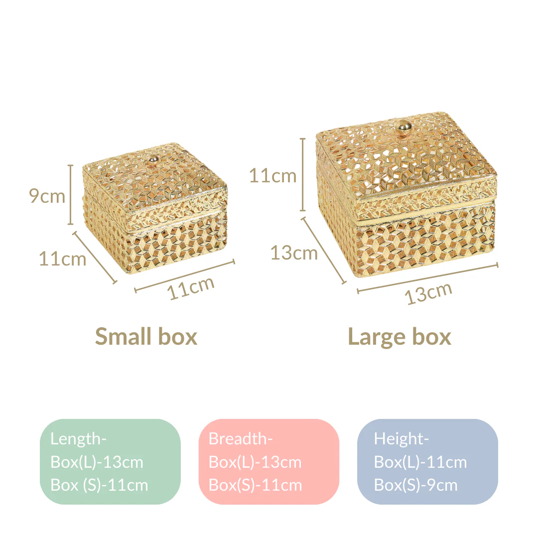 Set of 2 Vintage Jewellery Box Gold - Image 19