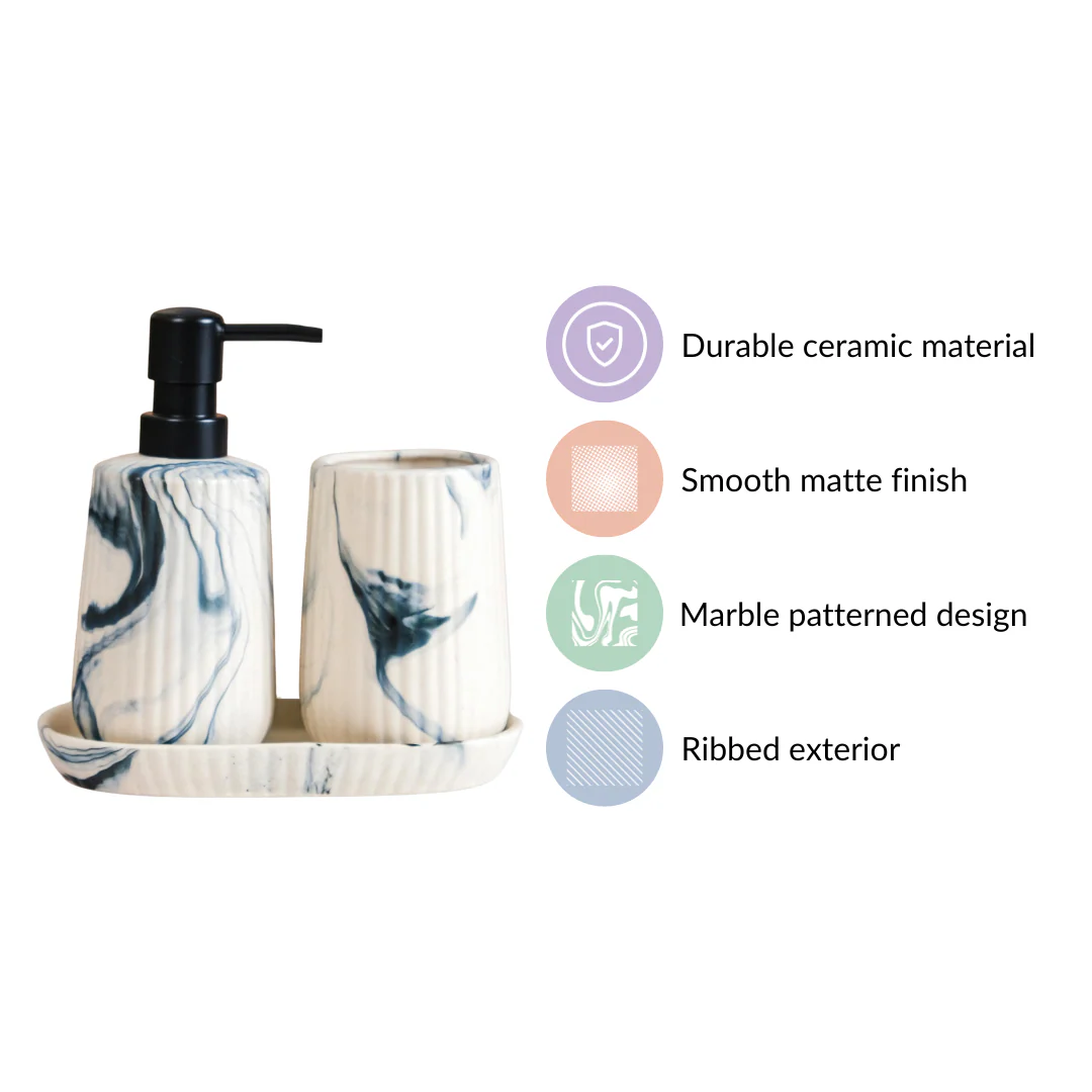 Set Of 3 Bathroom Accessories With Tray - Image 4
