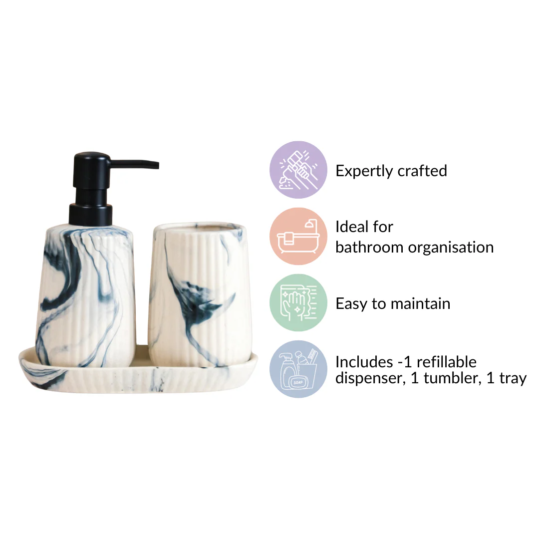 Set Of 3 Bathroom Accessories With Tray - Image 5
