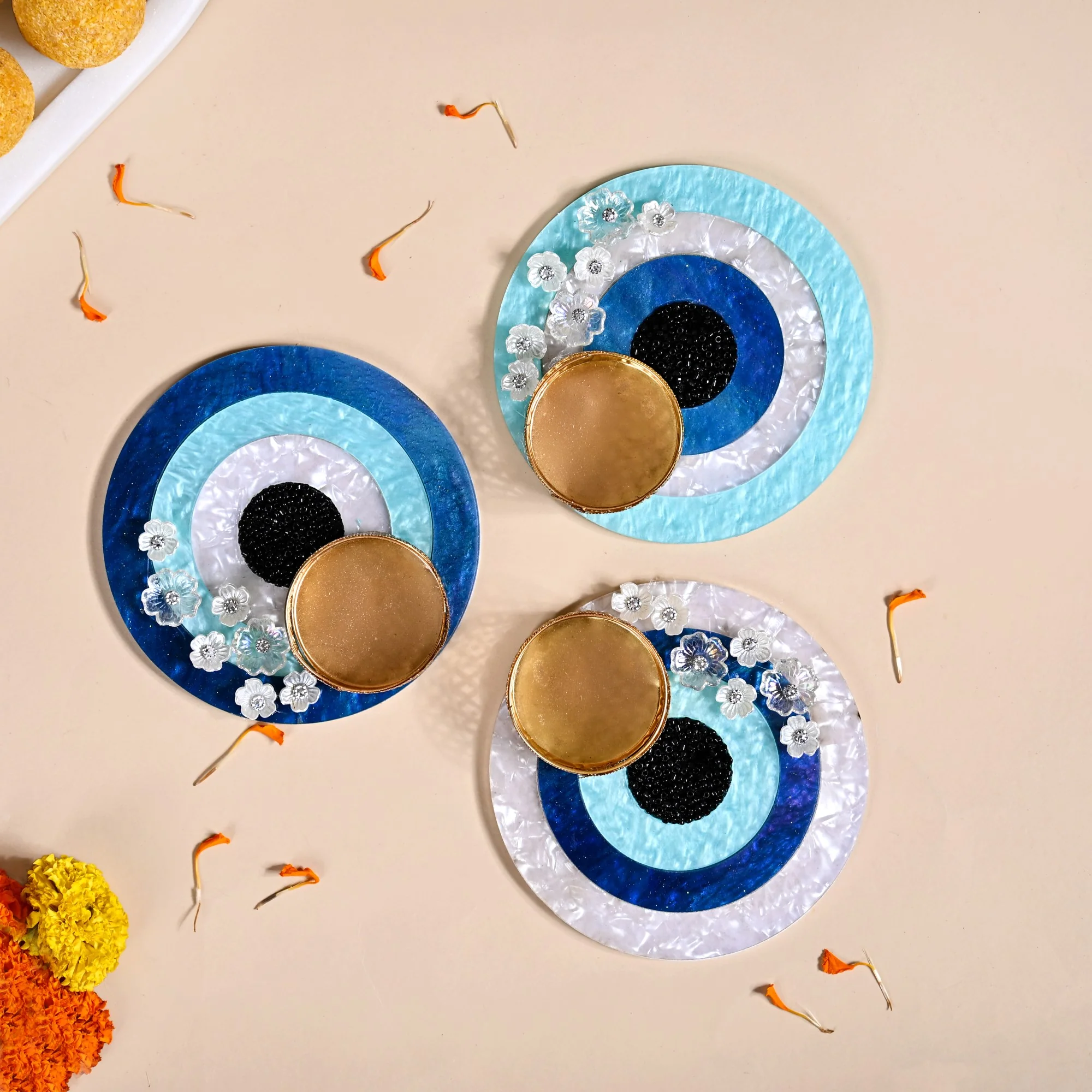 Set Of 3 Evil Eye Tea Light Holders - Image 8