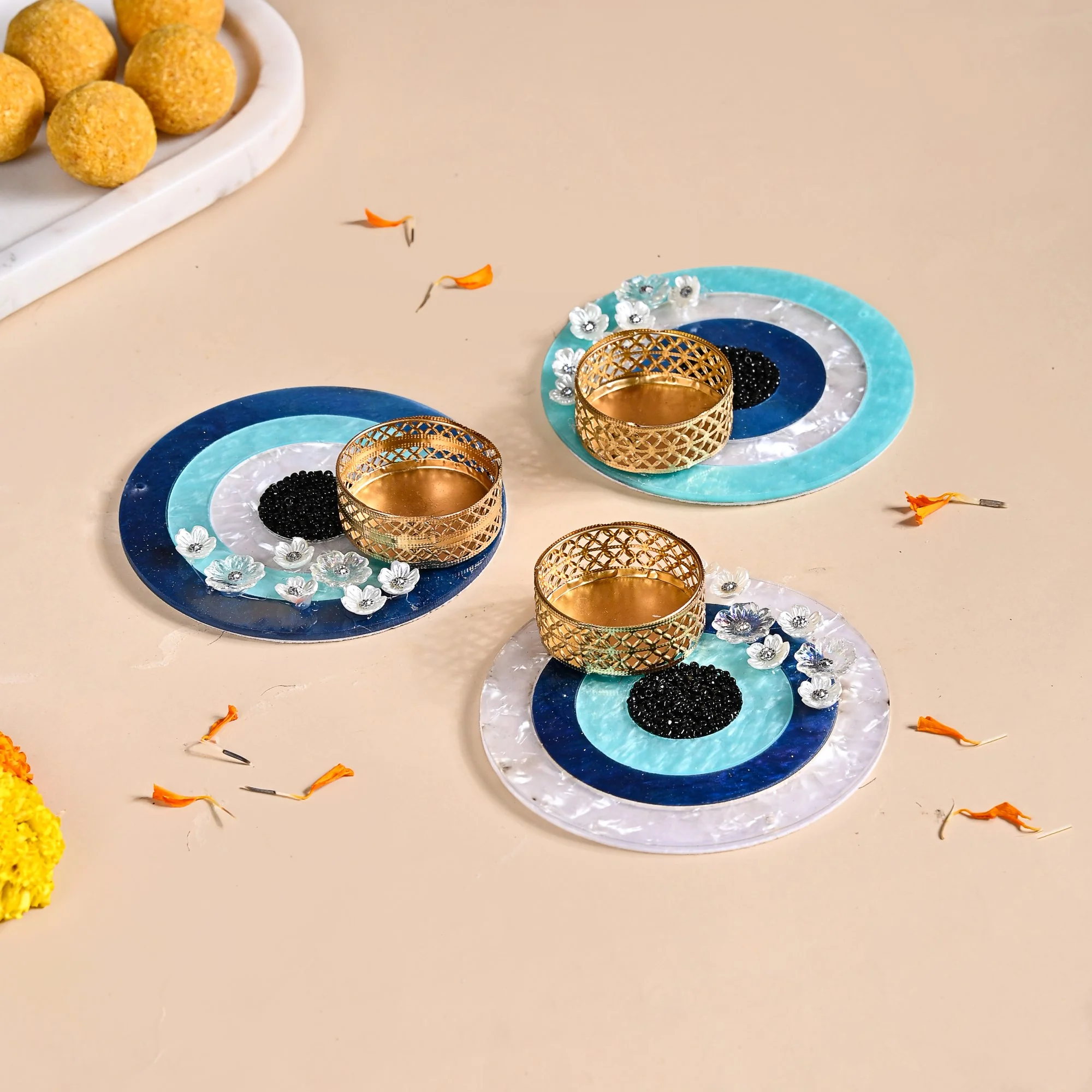 Set Of 3 Evil Eye Tea Light Holders - Image 9