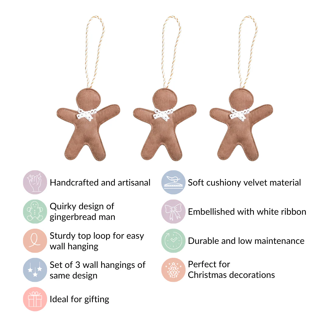 Set Of 3 Gingerbread Man Wall Hanging - Image 4