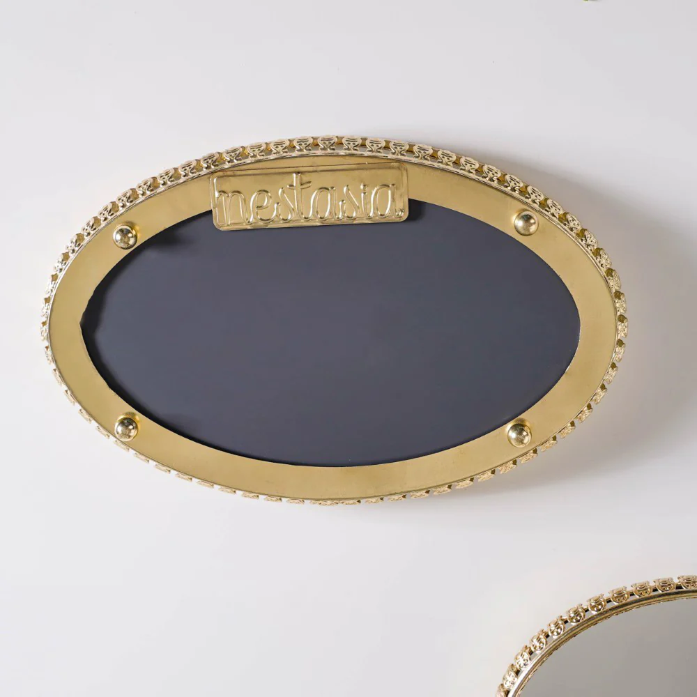 Set Of 3 Oval Metal Tray Gold - Image 13