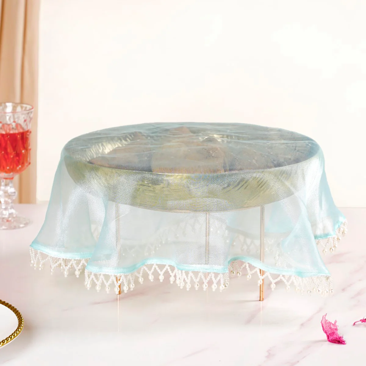 Set Of 3 Pearl Pastel Tray Covers Multicolour - Image 4