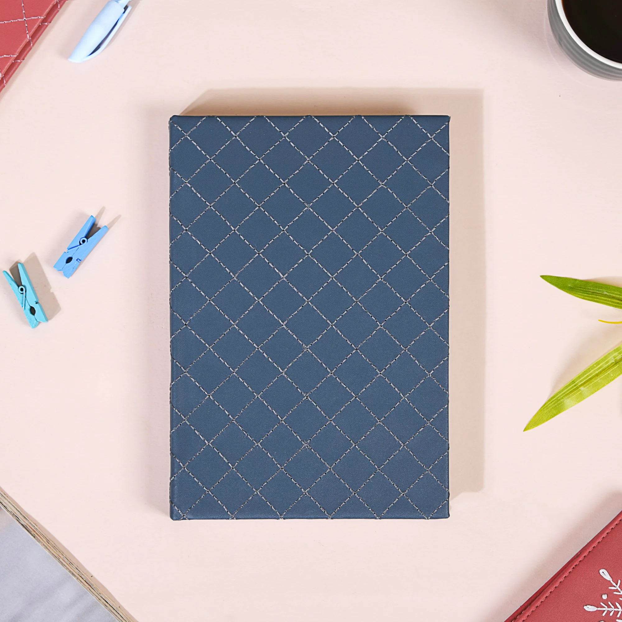 Set Of 3 Quilted Faux Leather A5 Notebooks - Image 11