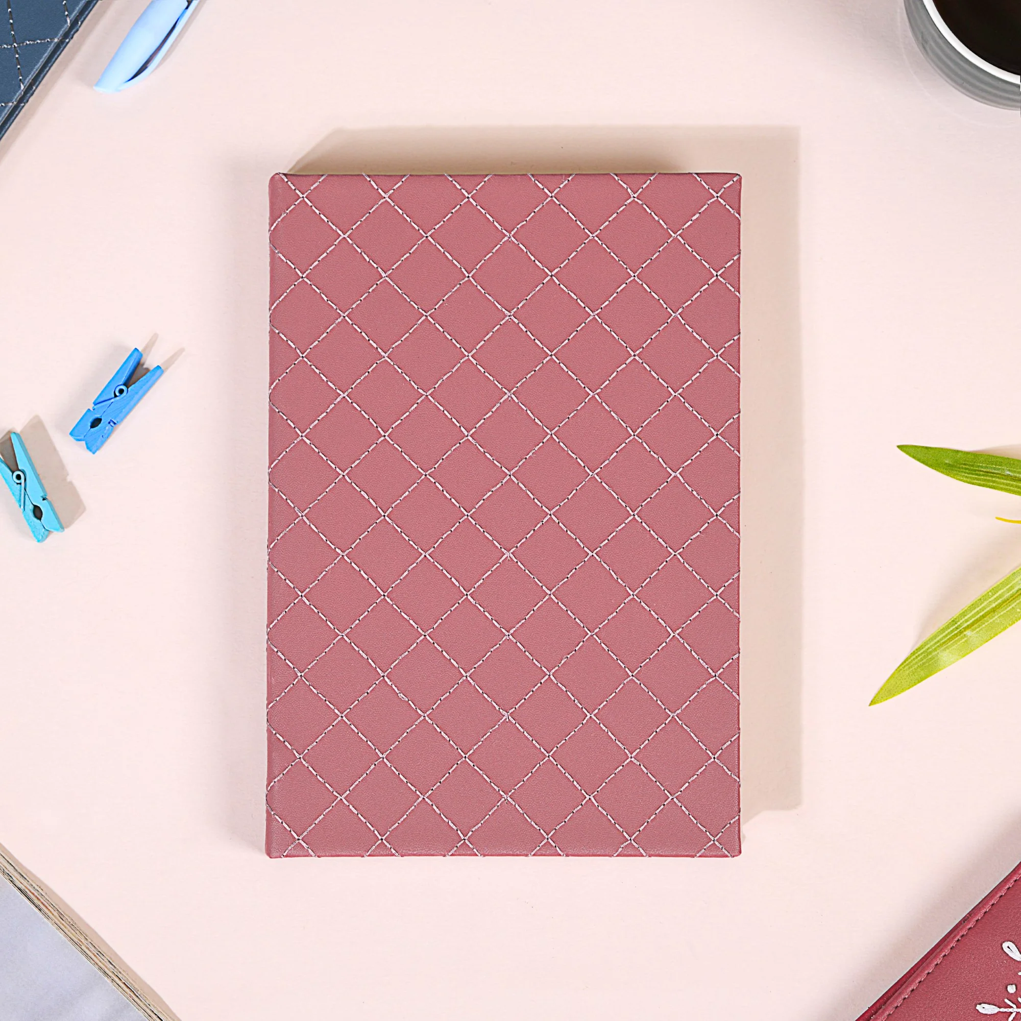 Set Of 3 Quilted Faux Leather A5 Notebooks - Image 9