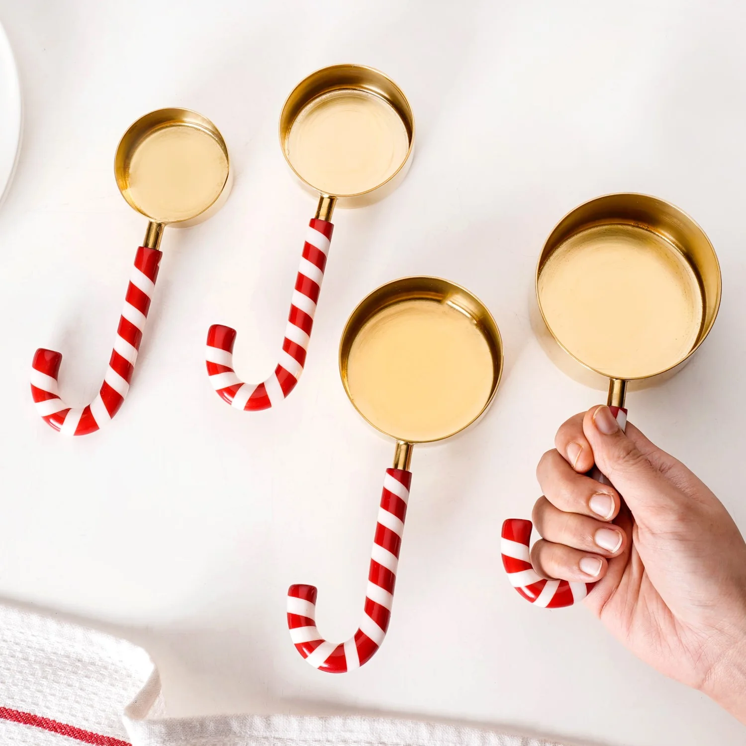 Set Of 4 Candy Stick Measuring Cups Gold - Image 2