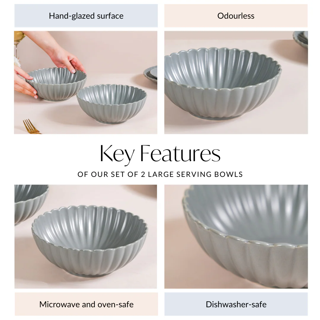 Set Of 4 Grey Scallop Side Bowls 250ml - Image 11
