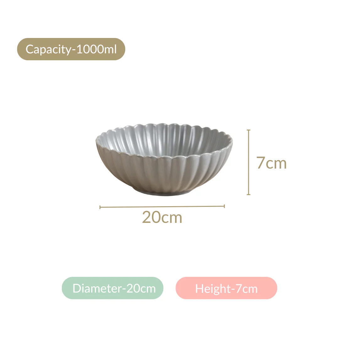 Set Of 4 Grey Scallop Side Bowls 250ml - Image 12