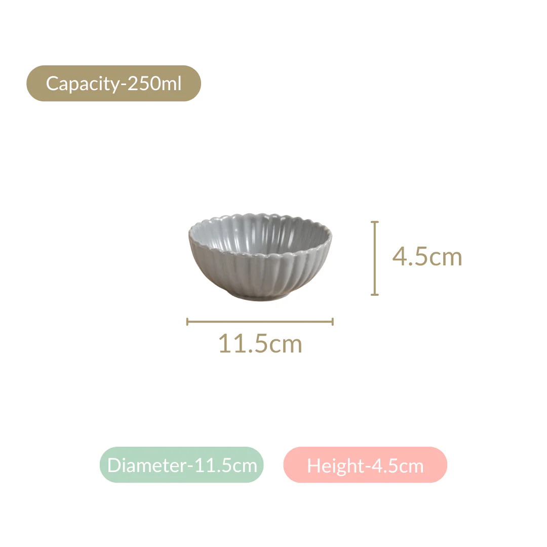 Set Of 4 Grey Scallop Side Bowls 250ml - Image 6